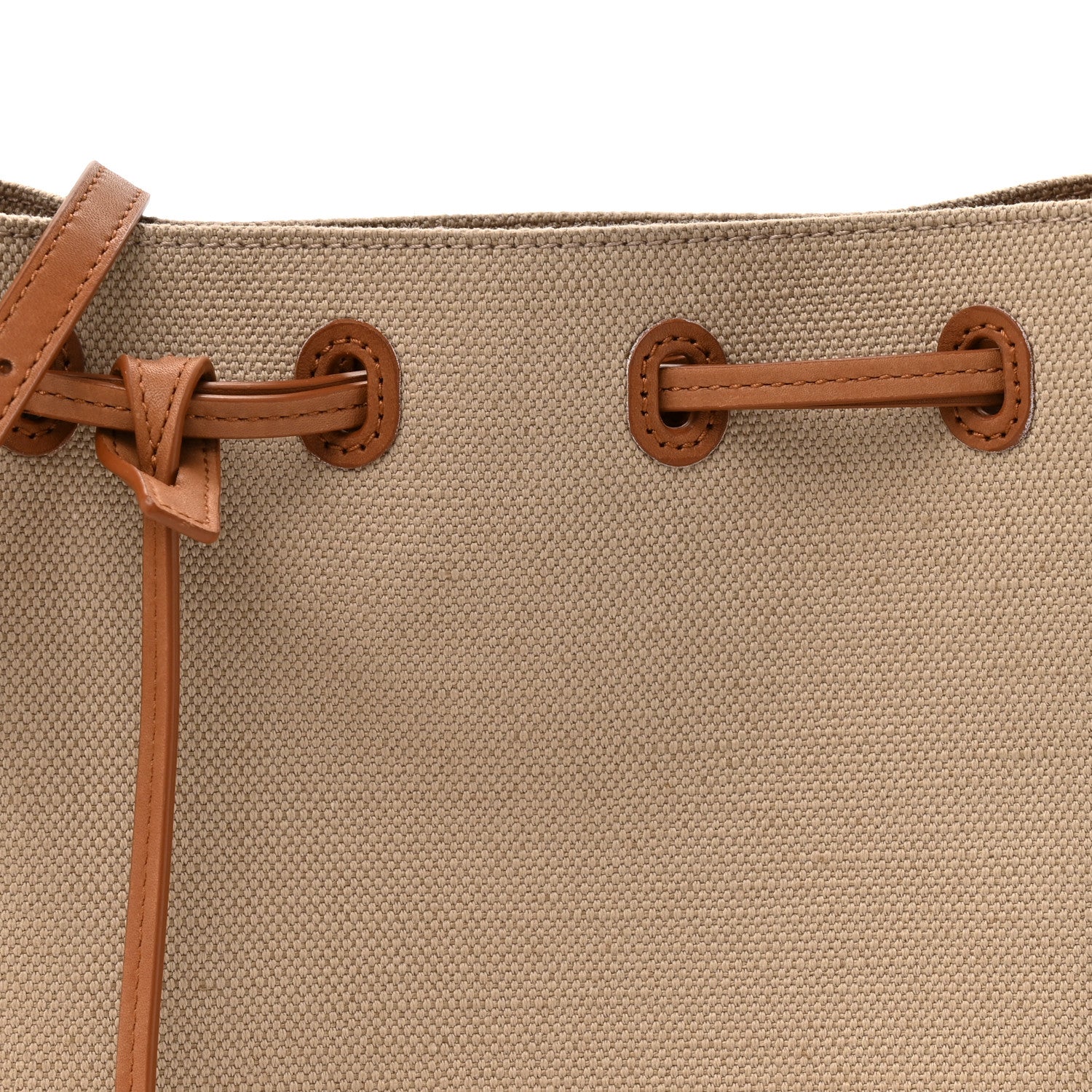 Canvas Calfskin Small Bucket Bag Desert Dust Brick