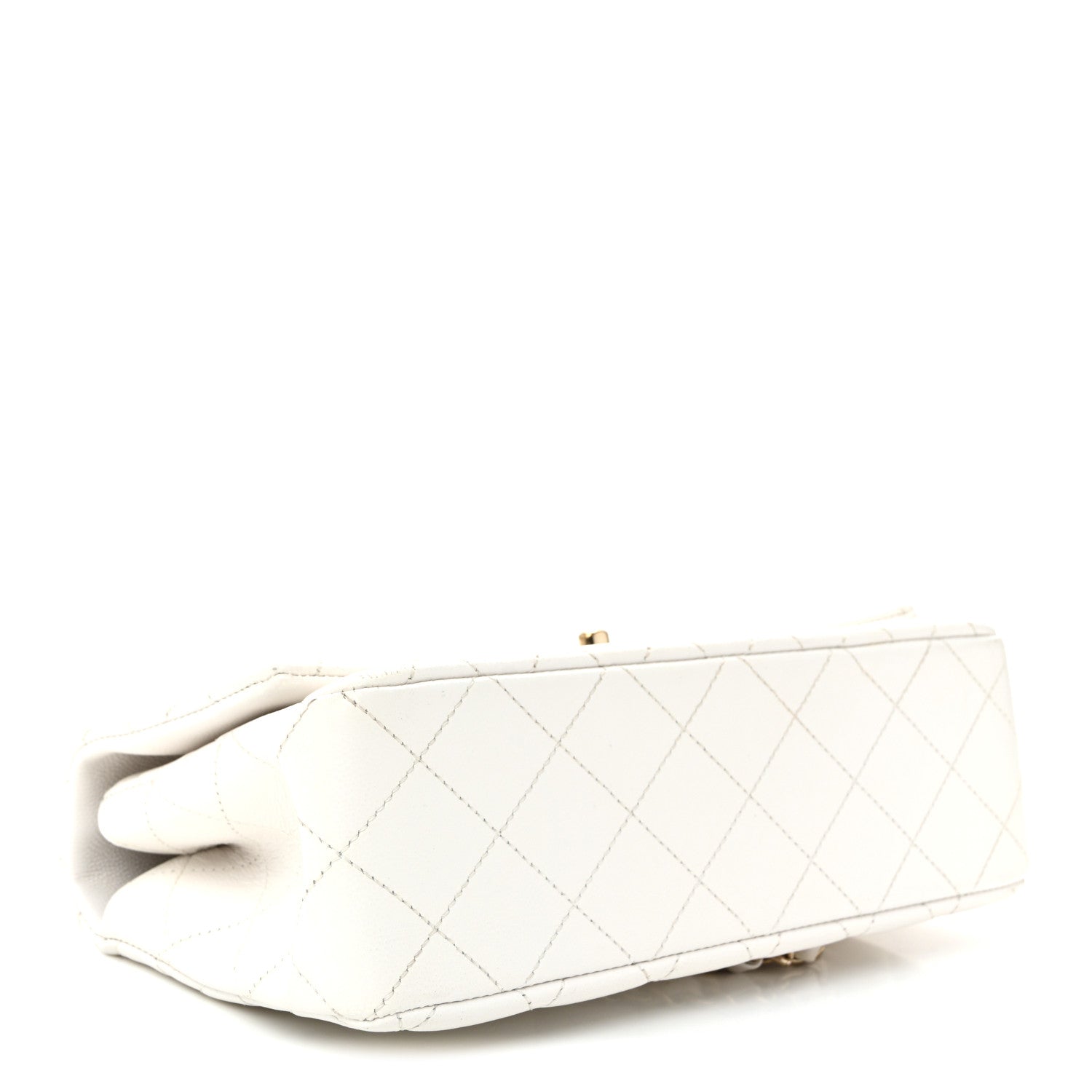 Caviar Quilted Small Top Handle Flap With Chain White