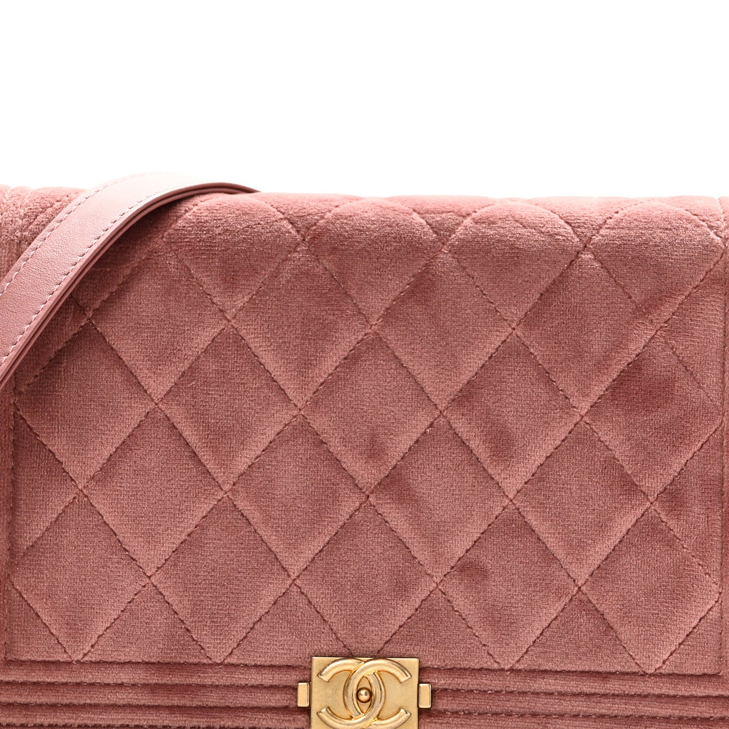Velvet Quilted Boy Wallet On Chain WOC Pink