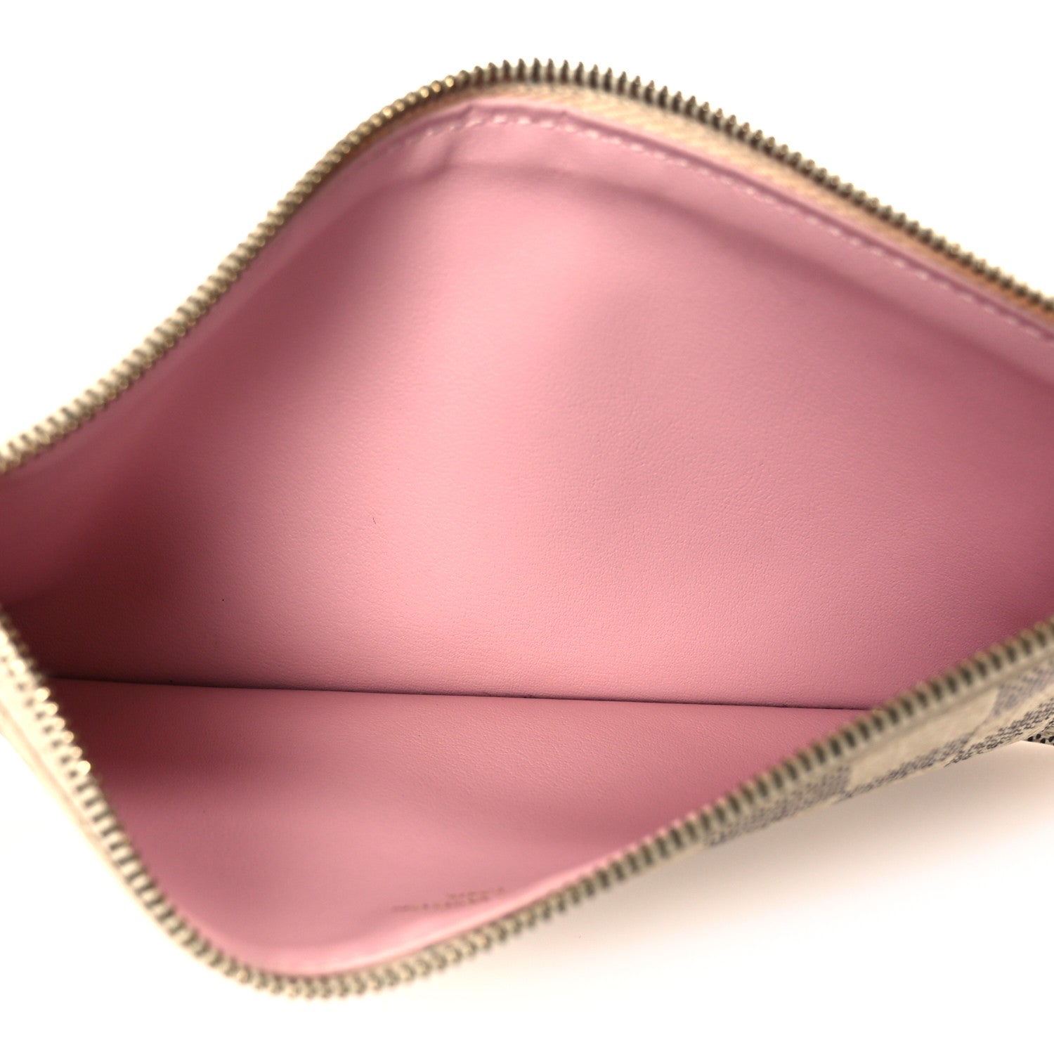 Damier Azur Pochette Felicie Chain Wallet Rose Ballerine