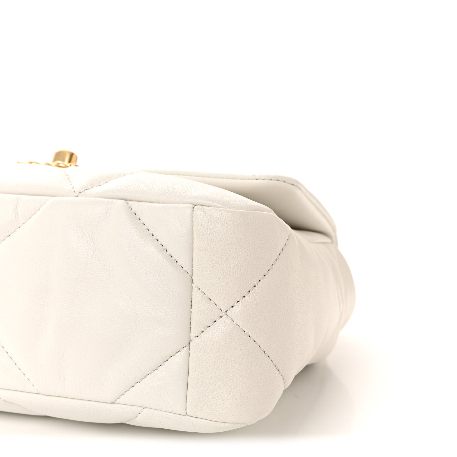 Goatskin Quilted Medium Chanel 19 Flap White