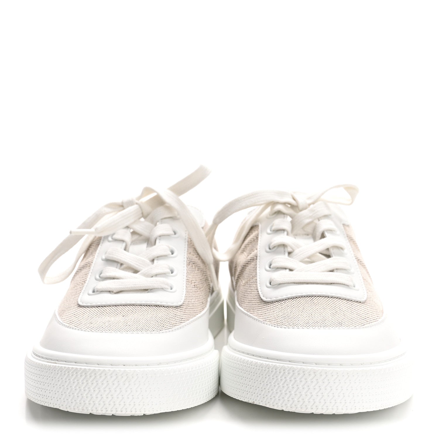 Calfskin H Canvas Keep Mule Sneakers 39 Prunoir White