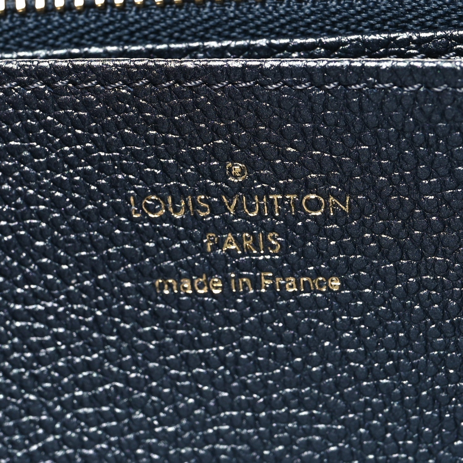Metallic Empreinte Monogram Zippy Wallet Navy Blue