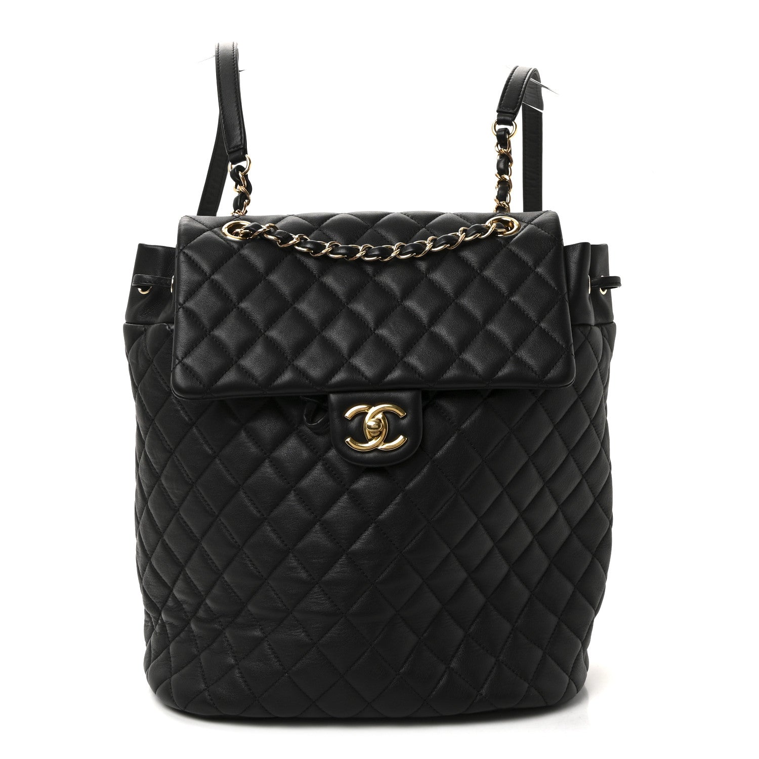 Lambskin Quilted Large Urban Spirit Backpack Black