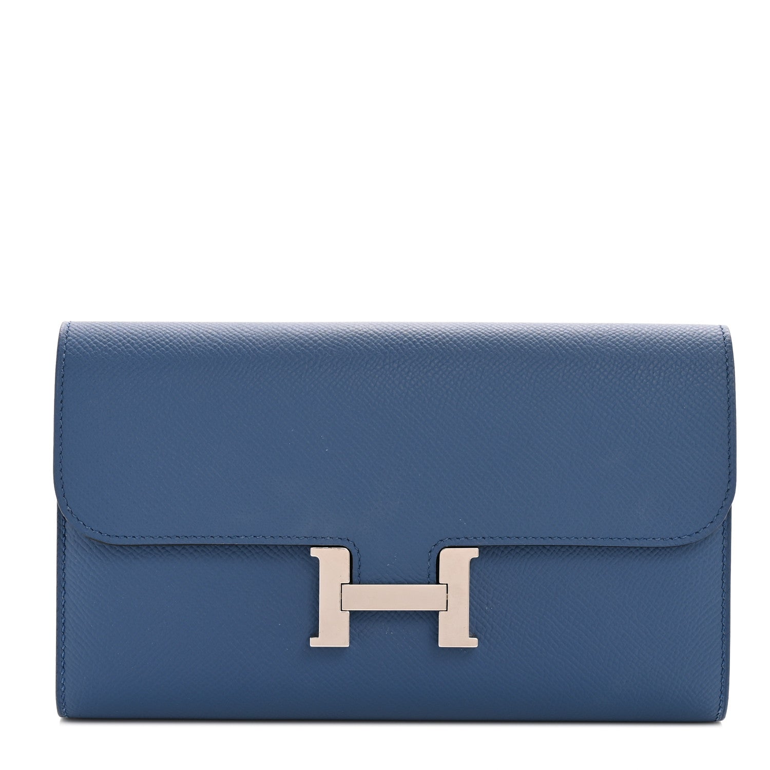 Epsom Constance Verso Long Wallet Bleu Agate Gris Mouette