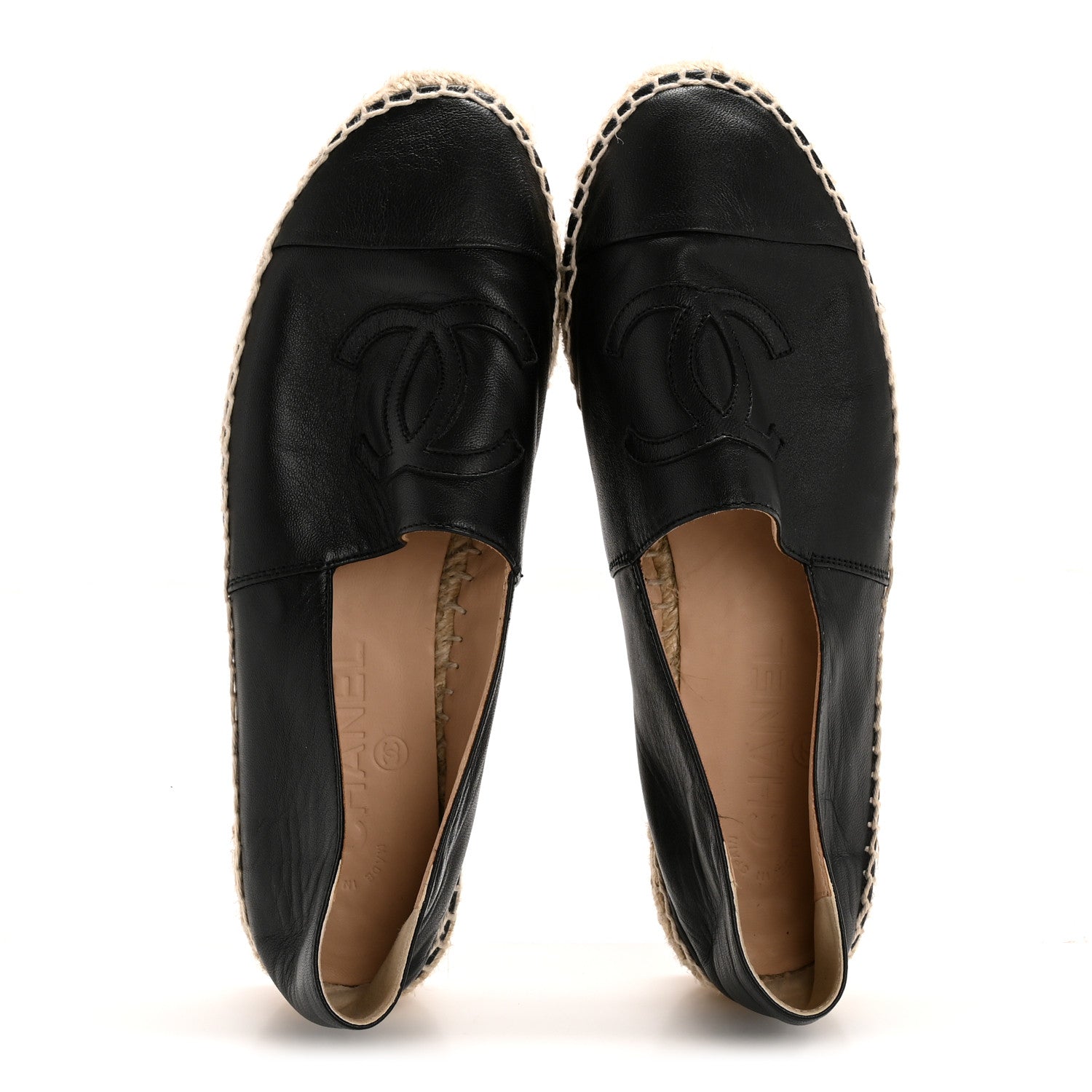 Lambskin CC Espadrilles 37 Black