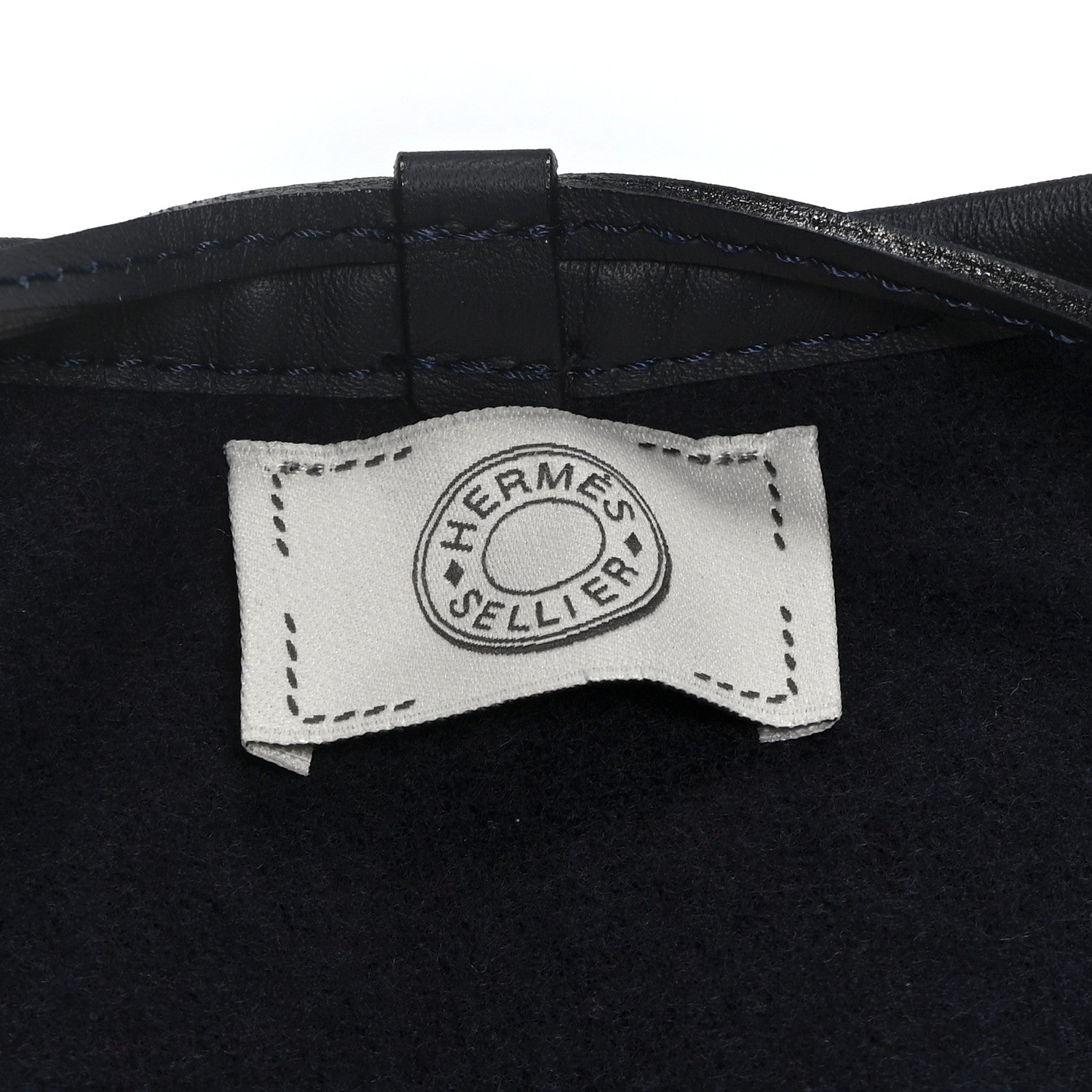 Wool Cashmere Sikkim Calfskin Quadrille Poncho Navy Rouge H