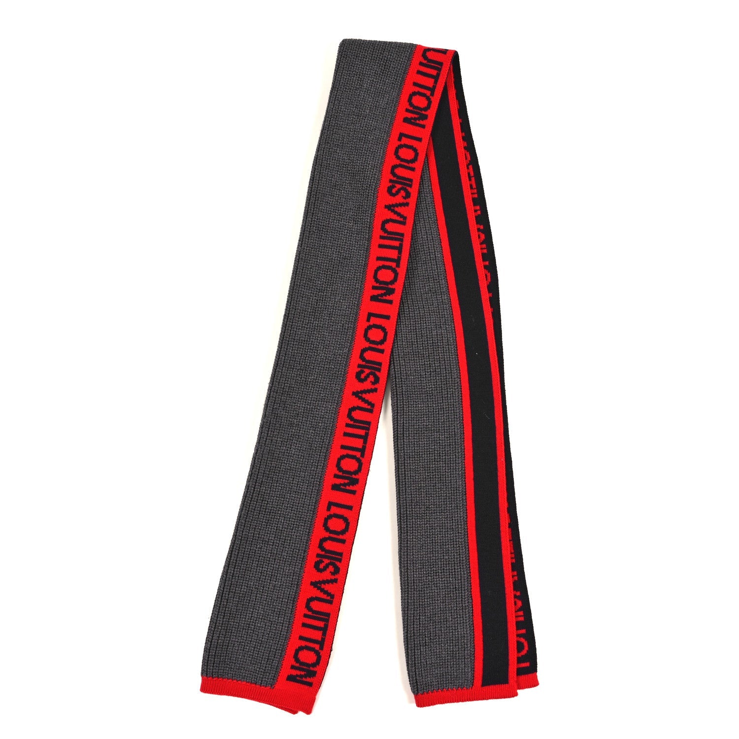 Wool Echarpes LV Generation Scarf Grey Red