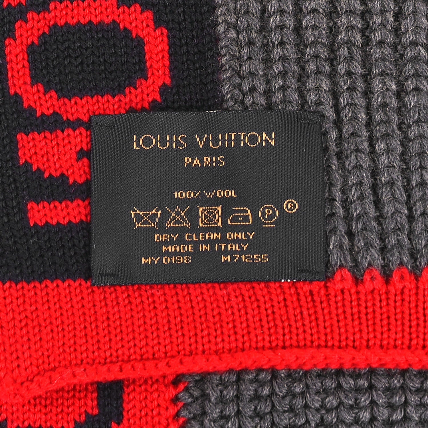 Wool Echarpes LV Generation Scarf Grey Red