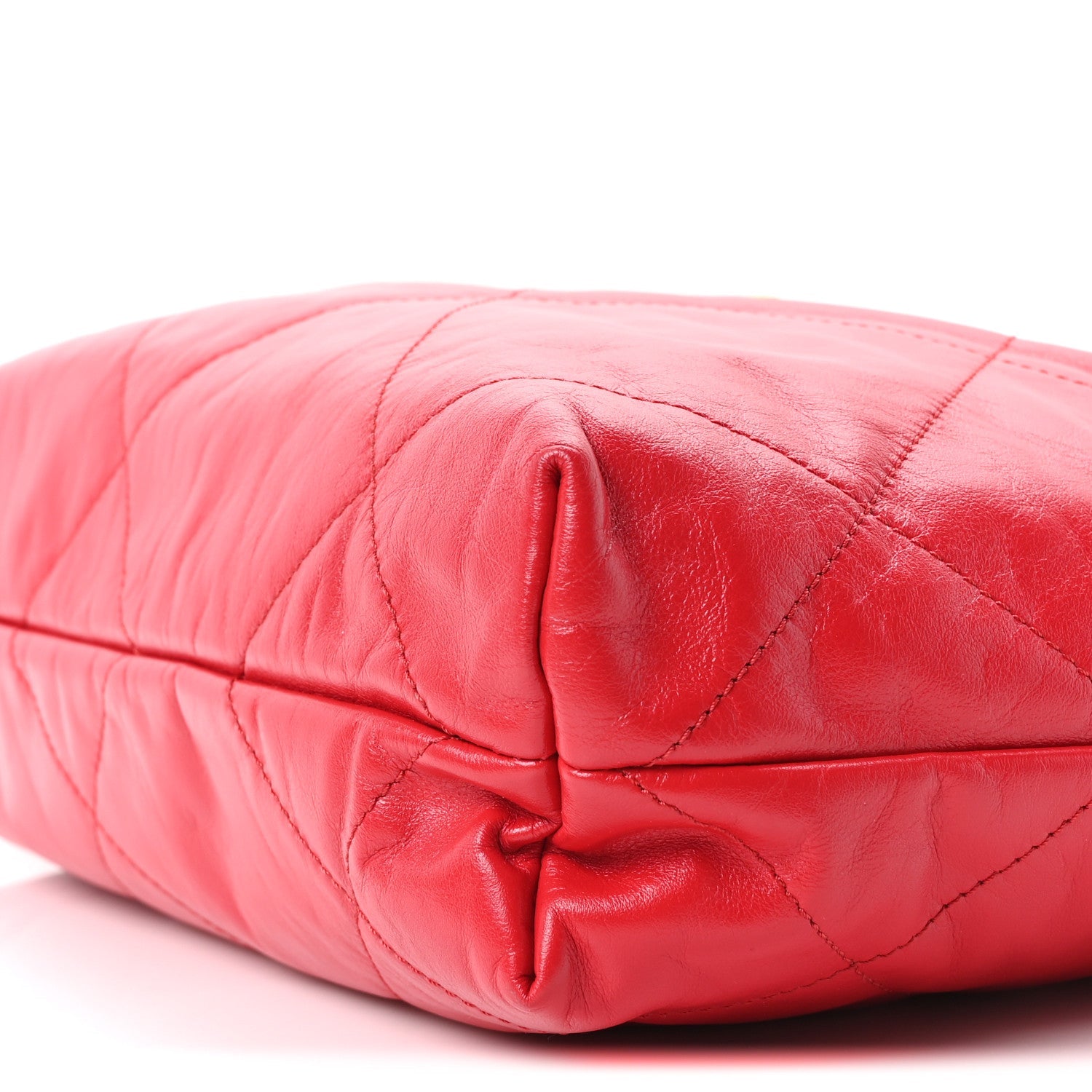 Shiny Calfskin Quilted Small Chanel 22 Red