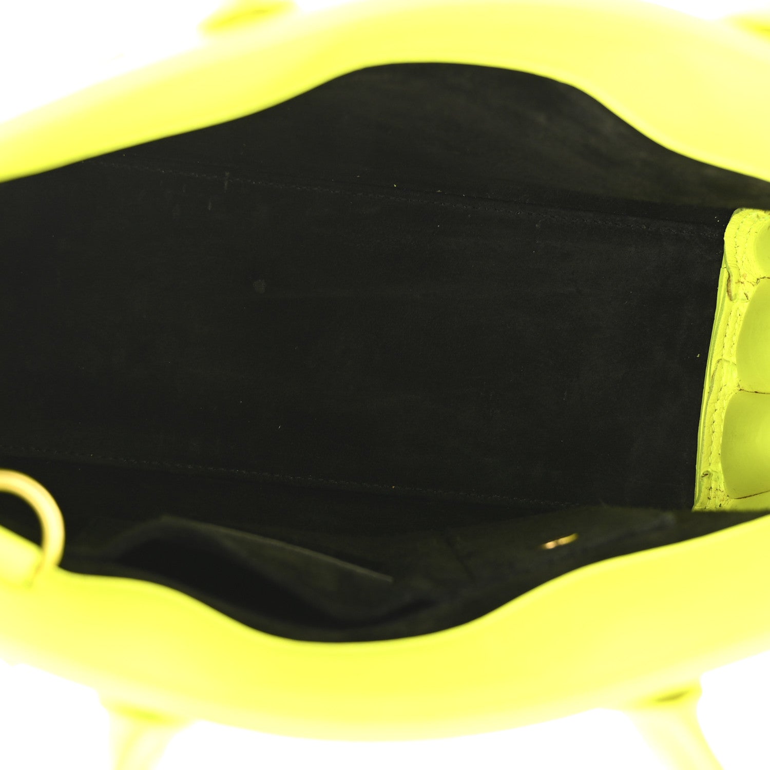 Calfskin Nano Sac De Jour Neon Yellow