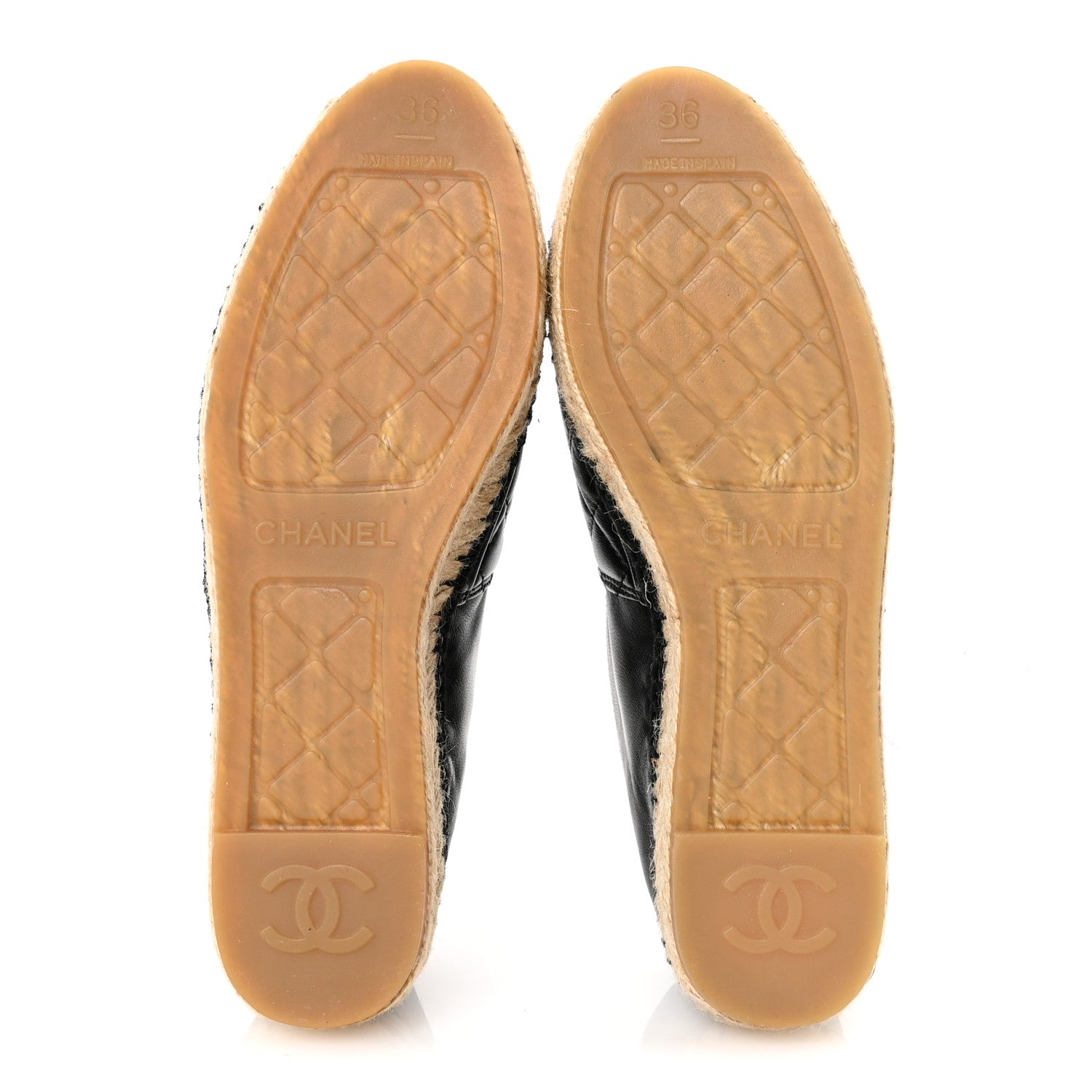 Lambskin Quilted CC Espadrilles 36 Black