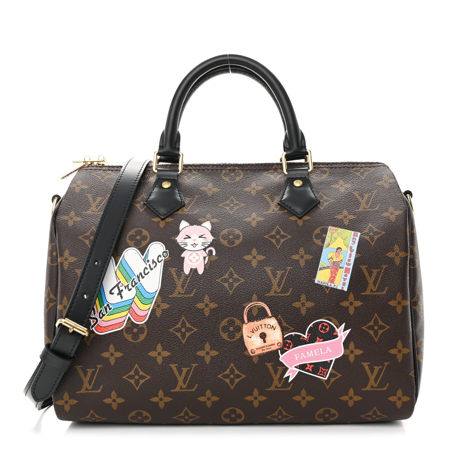 Monogram My World Tour Speedy Bandouliere 30 Black
