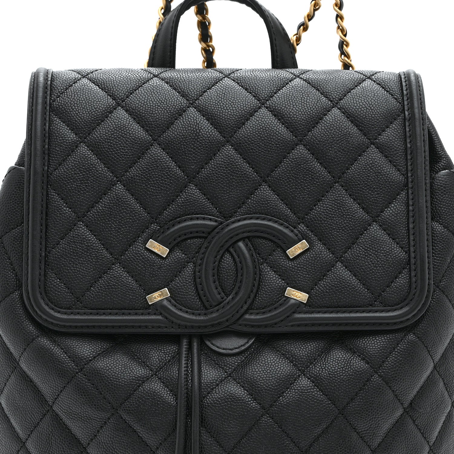 Caviar Quilted Small Filigree Backpack Black