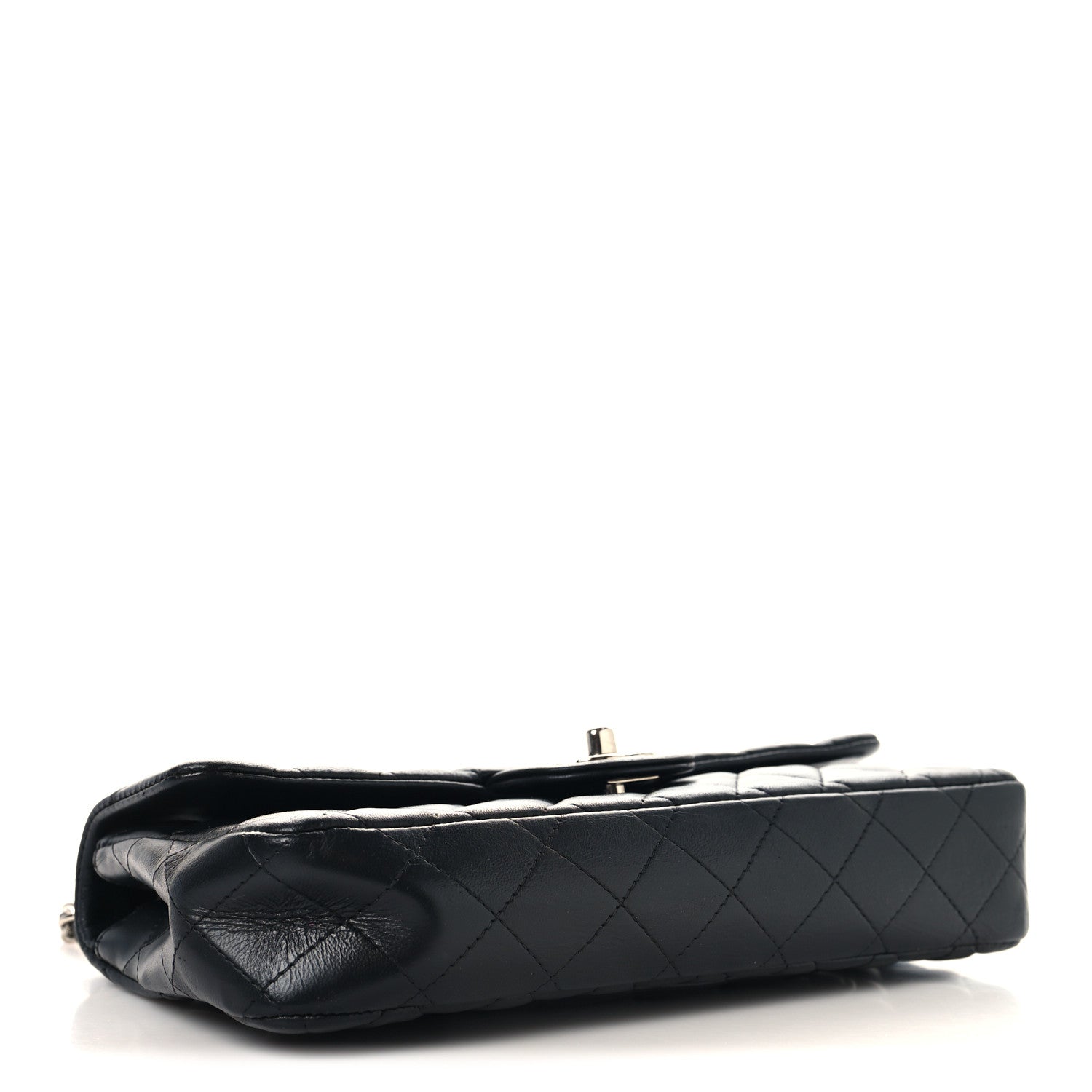 Lambskin Quilted East West Flap Black