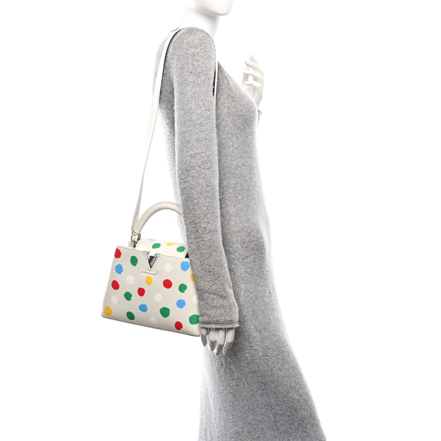 LV X YK Taurillon Capucines BB White
