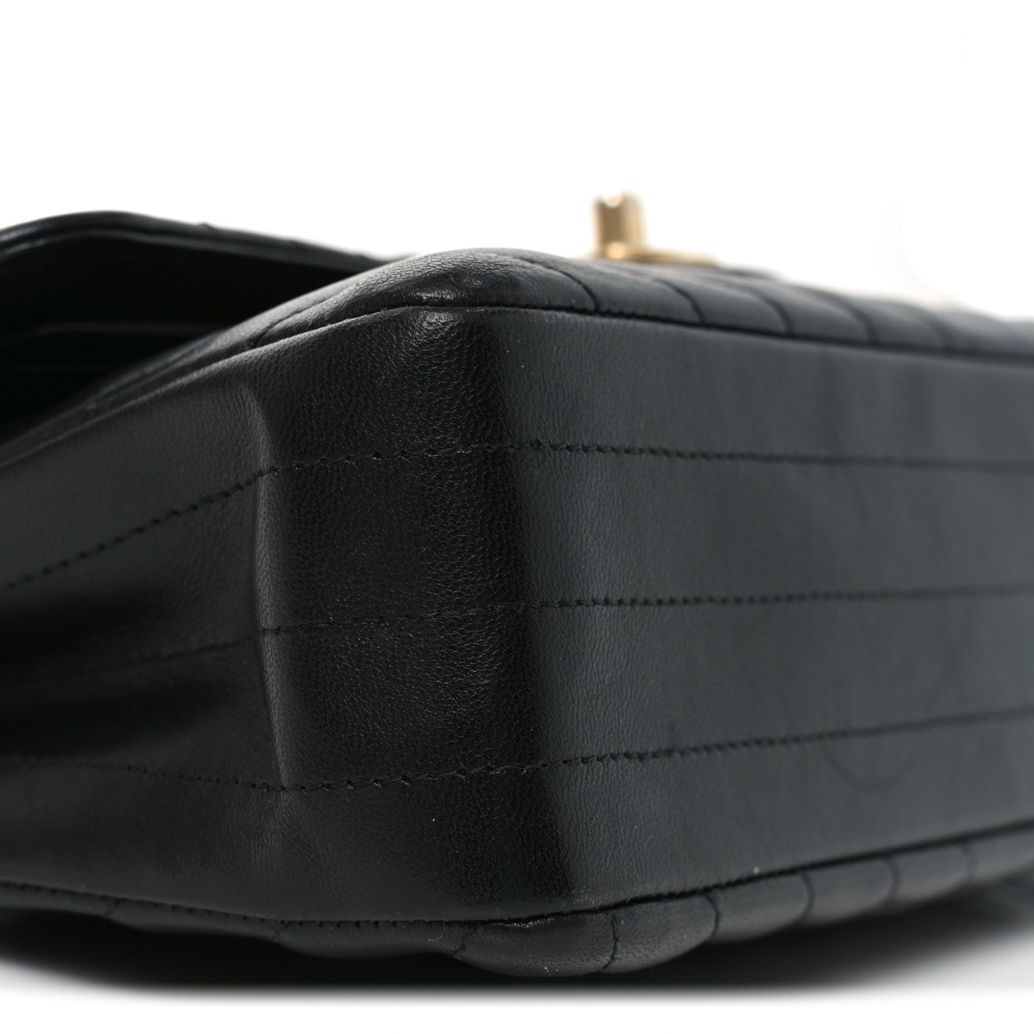 Lambskin Chevron Quilted Small Double Flap Black