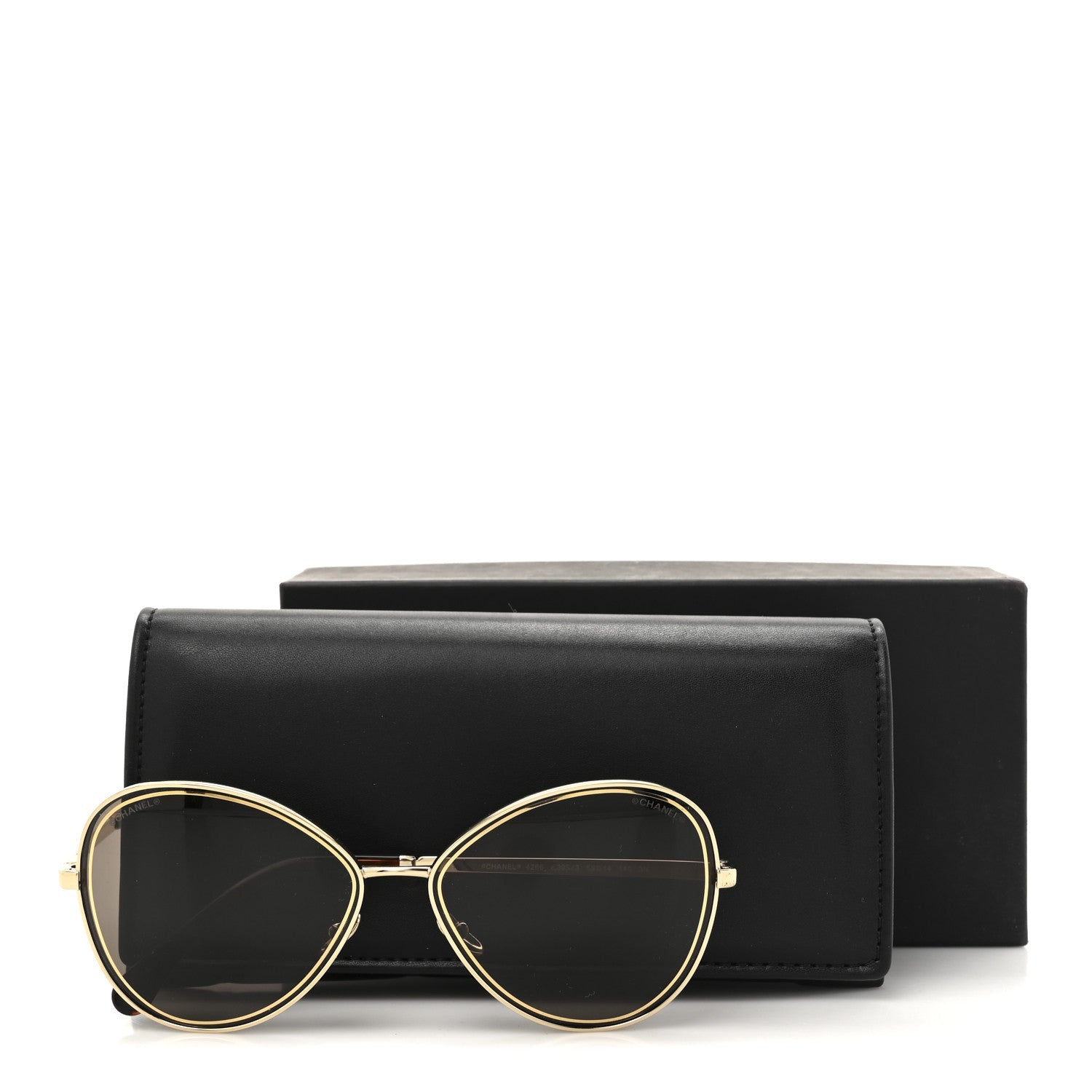 Metal Frame CC Sunglasses 4266 Gold