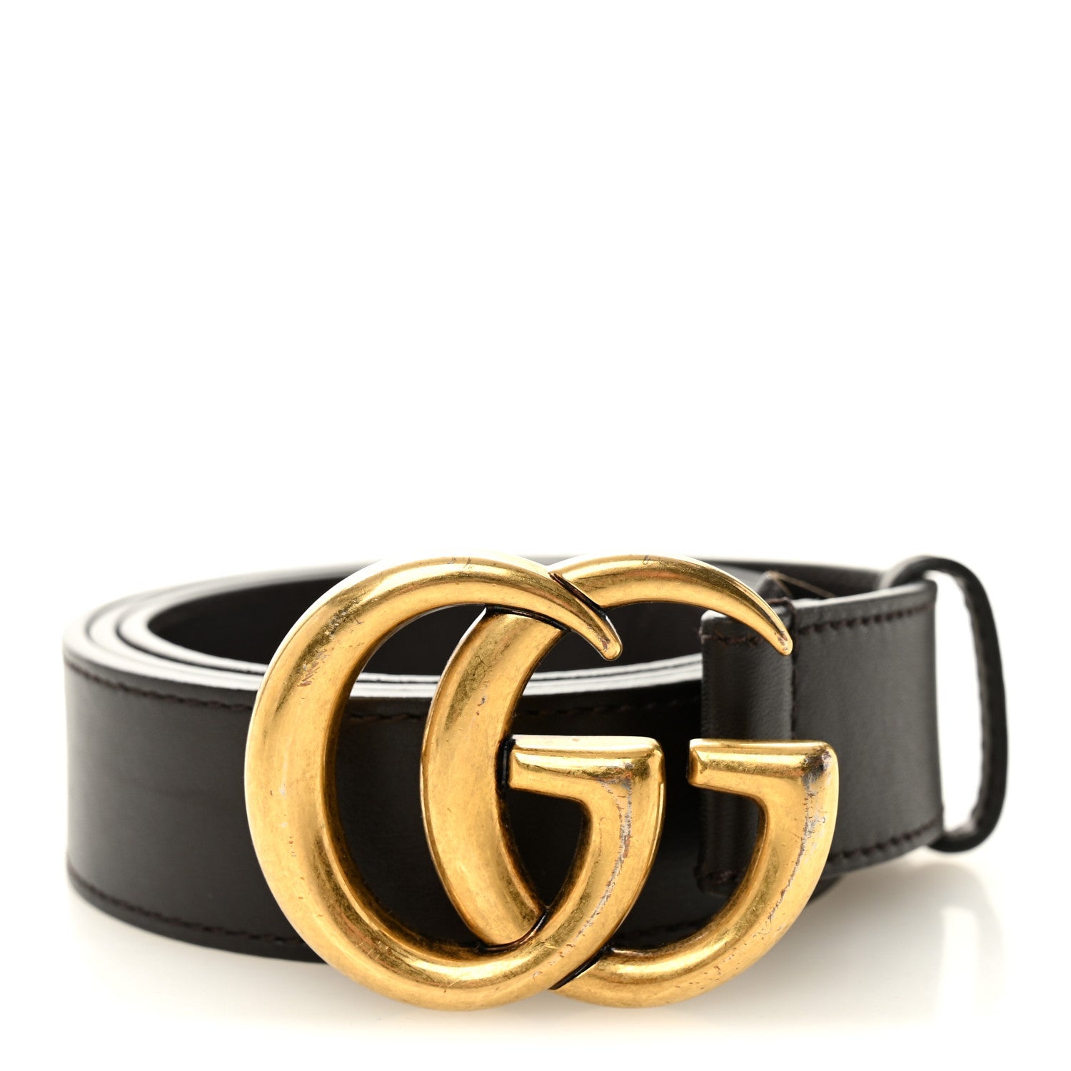 Moon Calfskin Double G 30mm Belt 85 34 Dark Cocoa