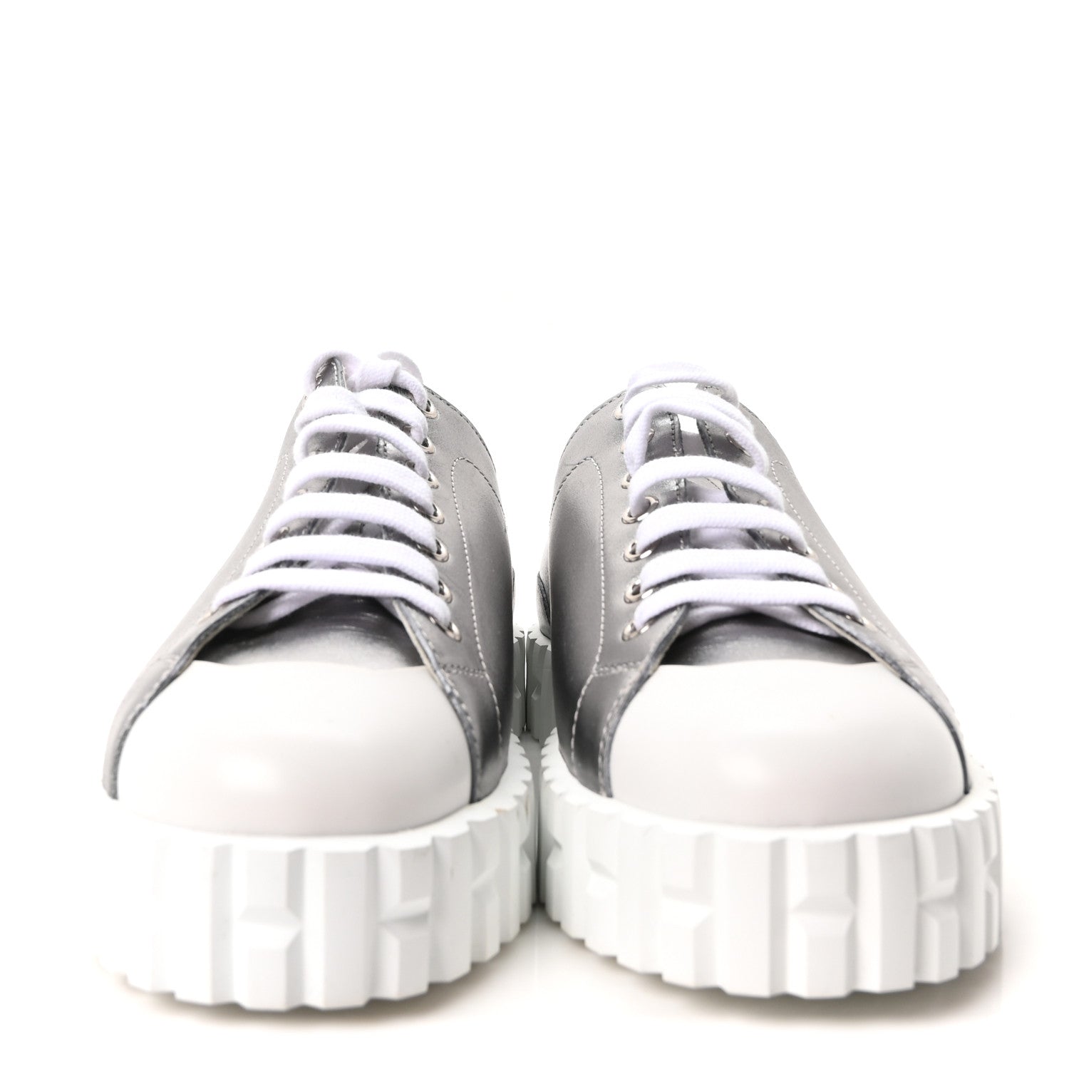 Metallic Calfskin Cross Sneakers 36.5