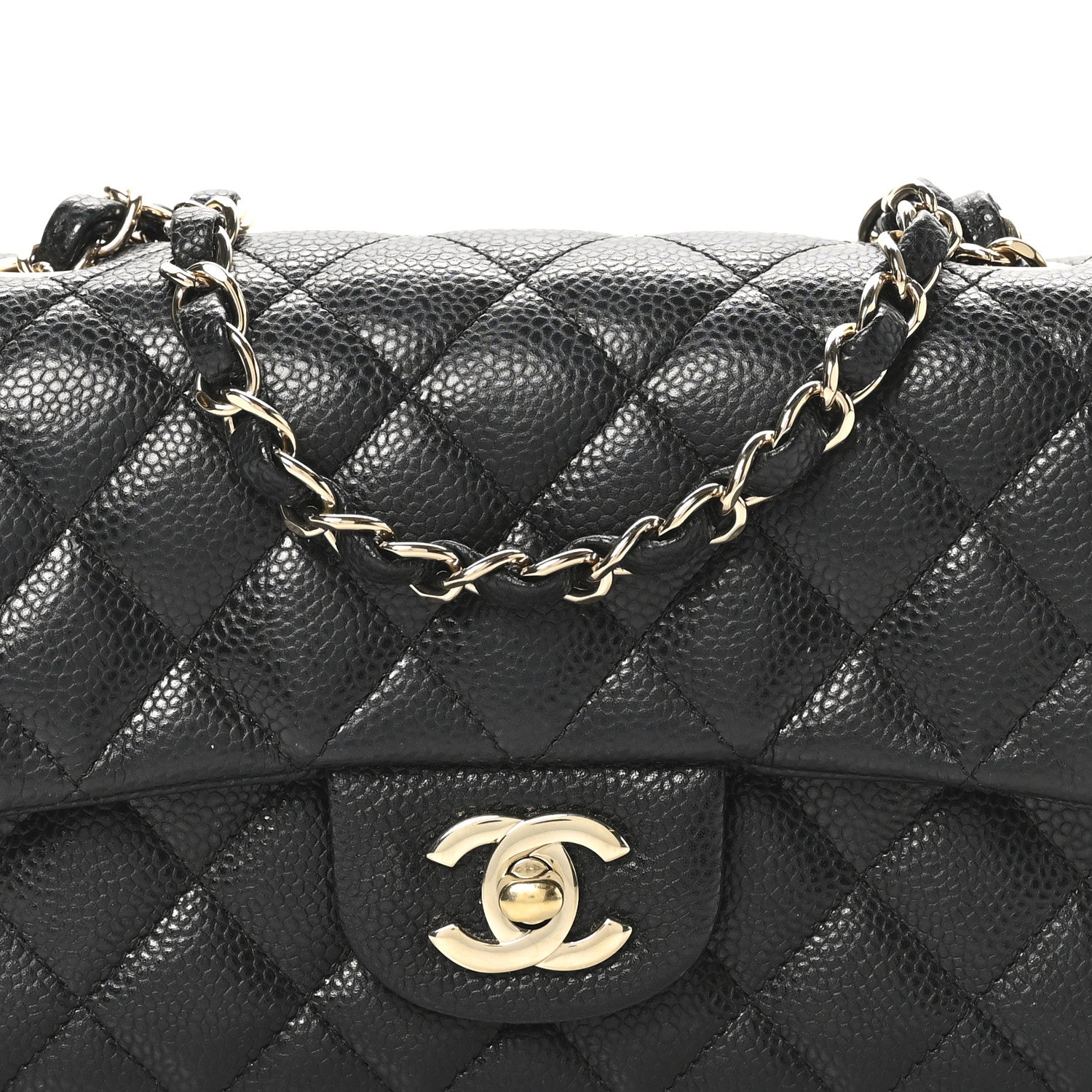 Caviar Quilted Mini Rectangular Flap Black