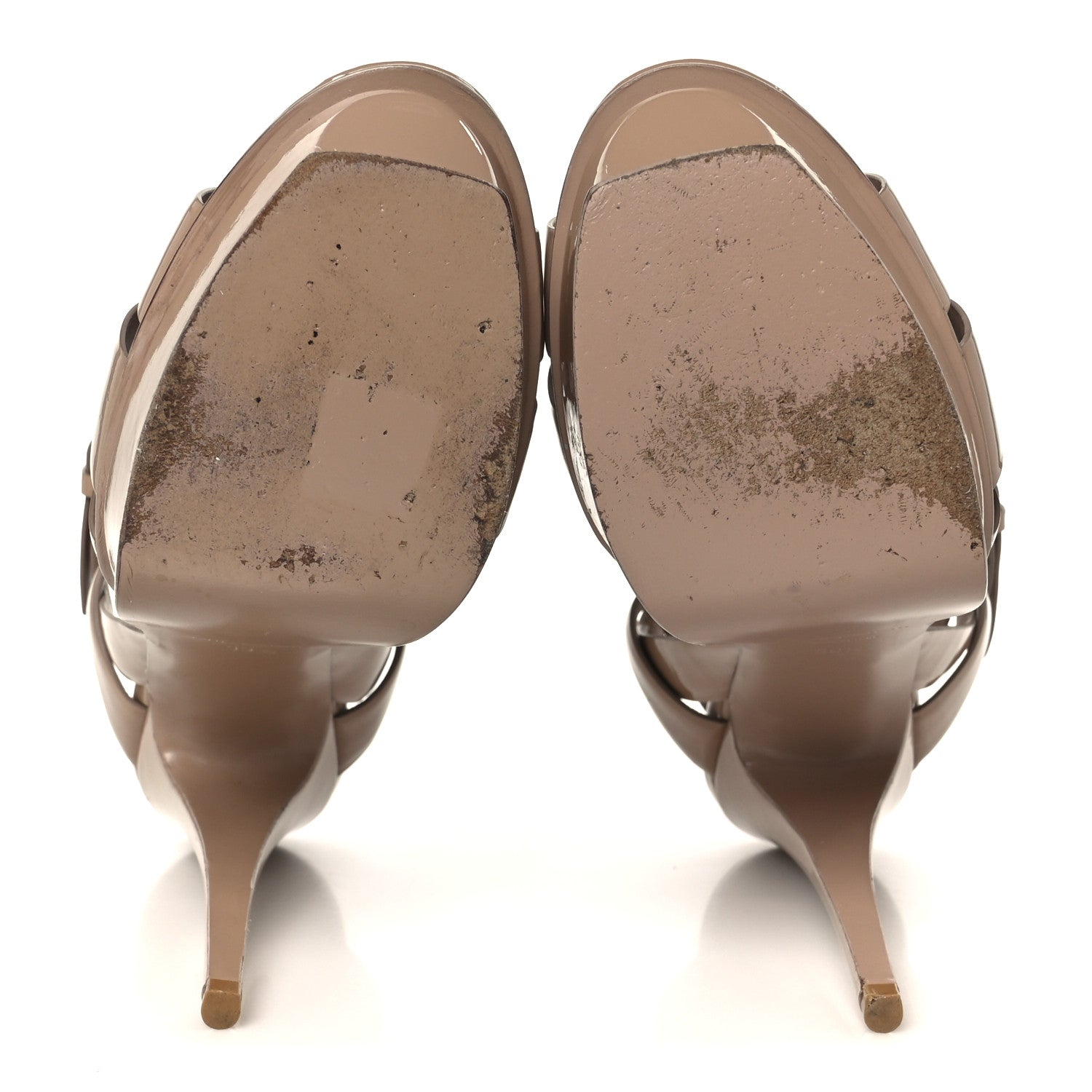 Vitello Vernice Tribute 105 Platform Sandals 39.5 Nude