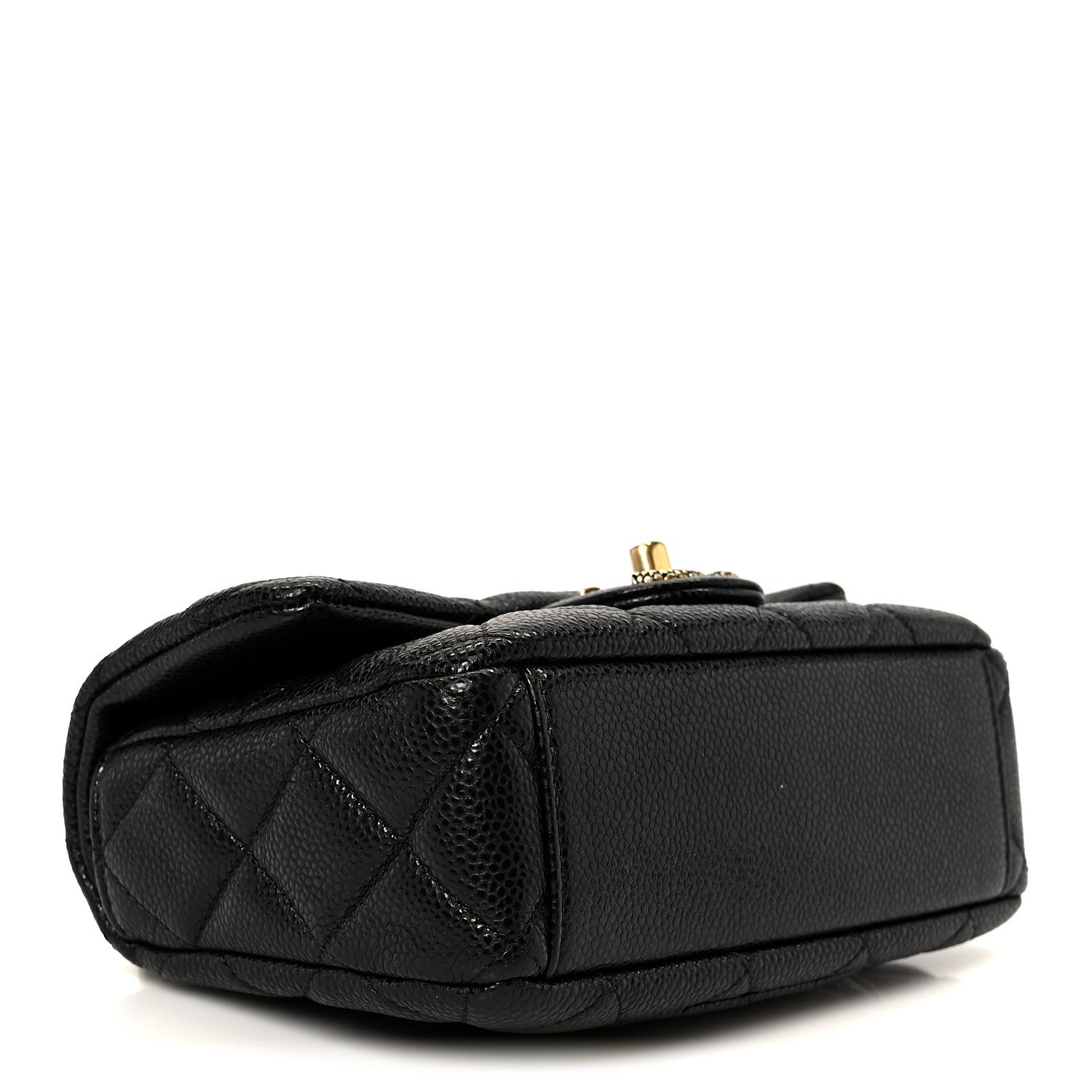 Grained Lambskin Quilted Mini Flap Black
