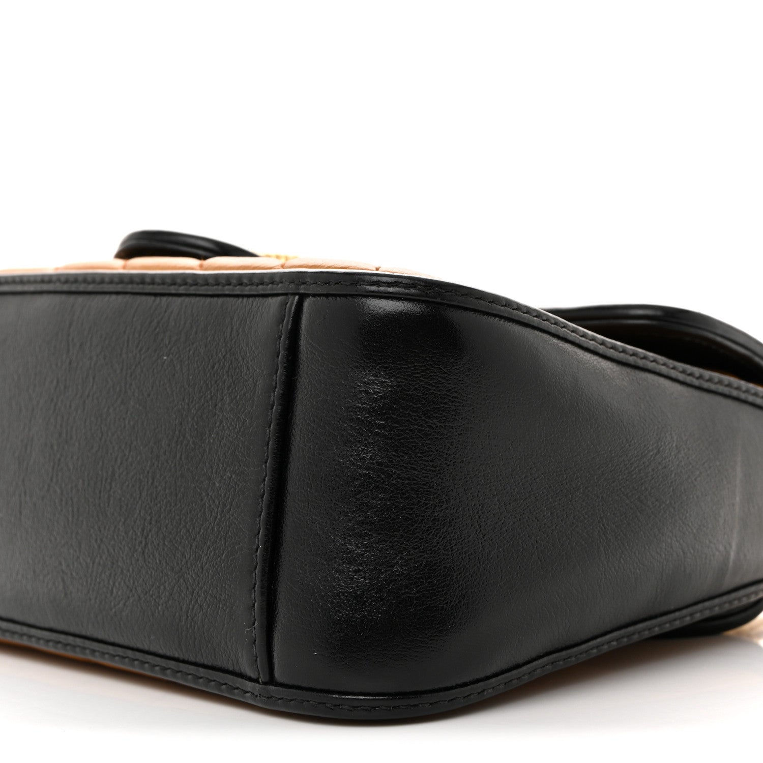 Azalea Calfskin Matelasse Diagonal Mini GG Marmont Top Handle Shoulder Bag Cognac Mystic White Black