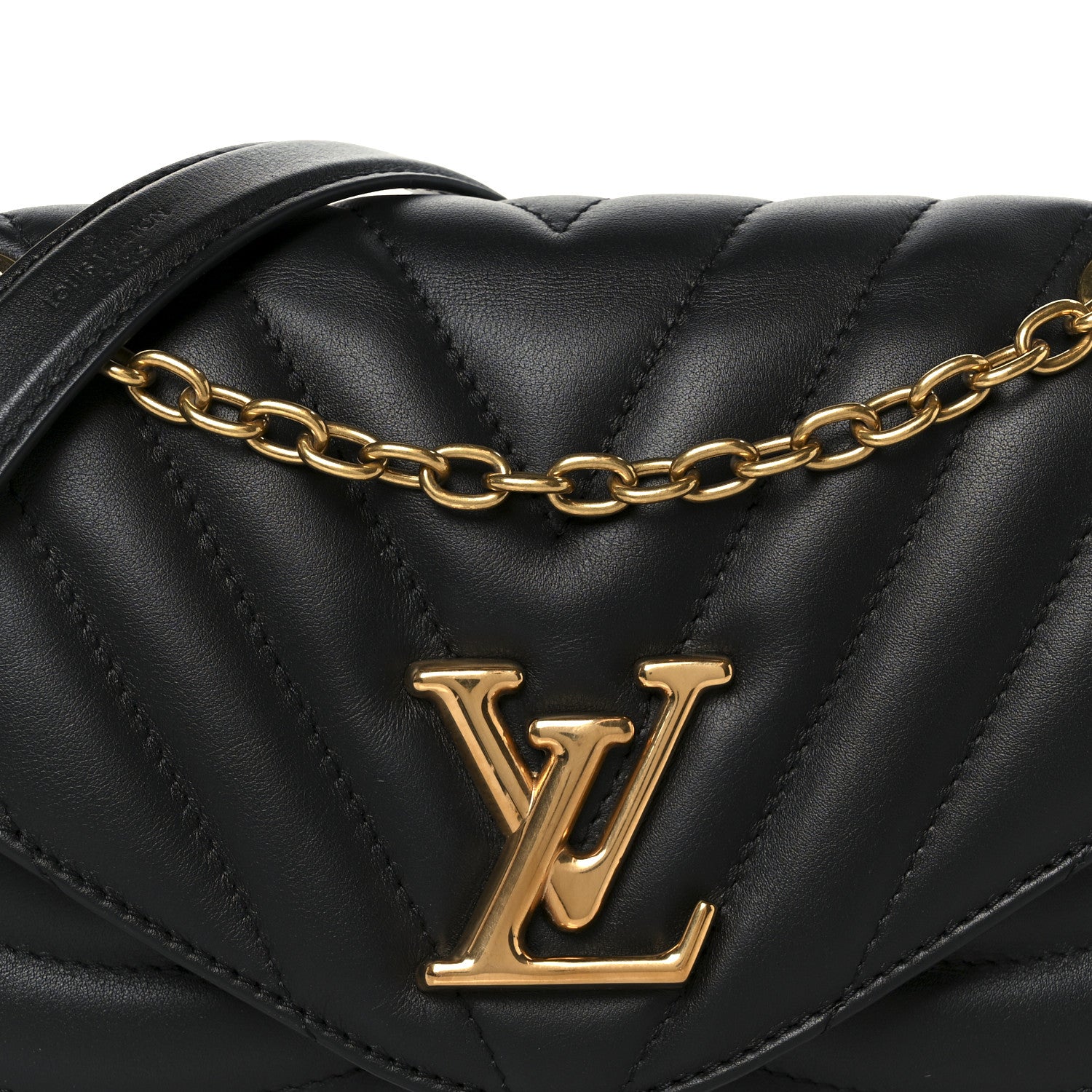 Calfskin LV New Wave Chain Bag Black