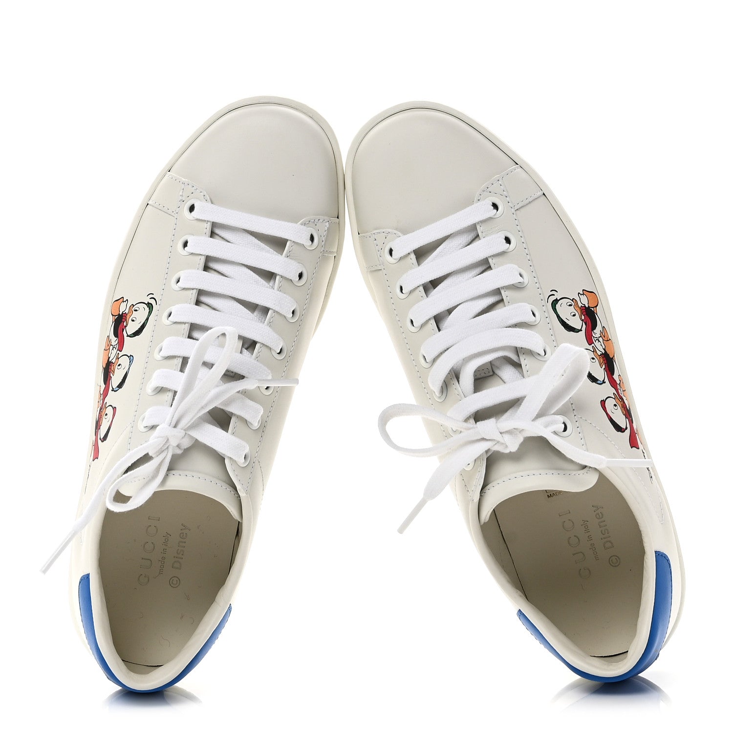 X DISNEY Calfskin Miro Soft Donald Duck Womens Ace Sneakers 37 White Bright Splash