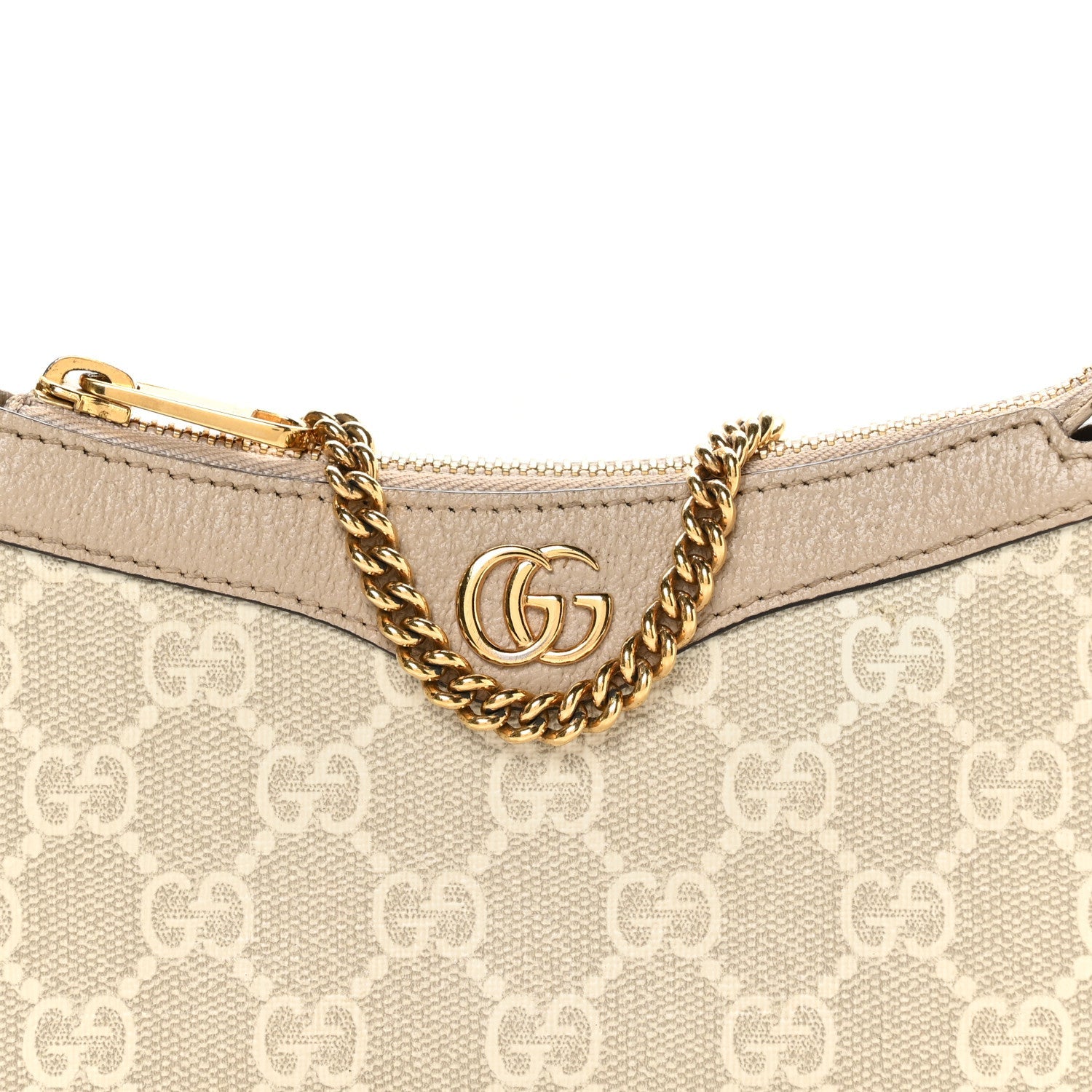 GG Supreme Monogram Textured Dollar Calfskin Web Mini Ophidia GG Handbag Beige Mystic White Oatmeal