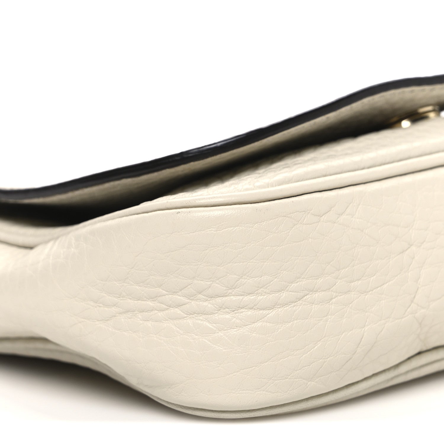 Pebbled Calfskin Small Soho Flap Crossbody Off White