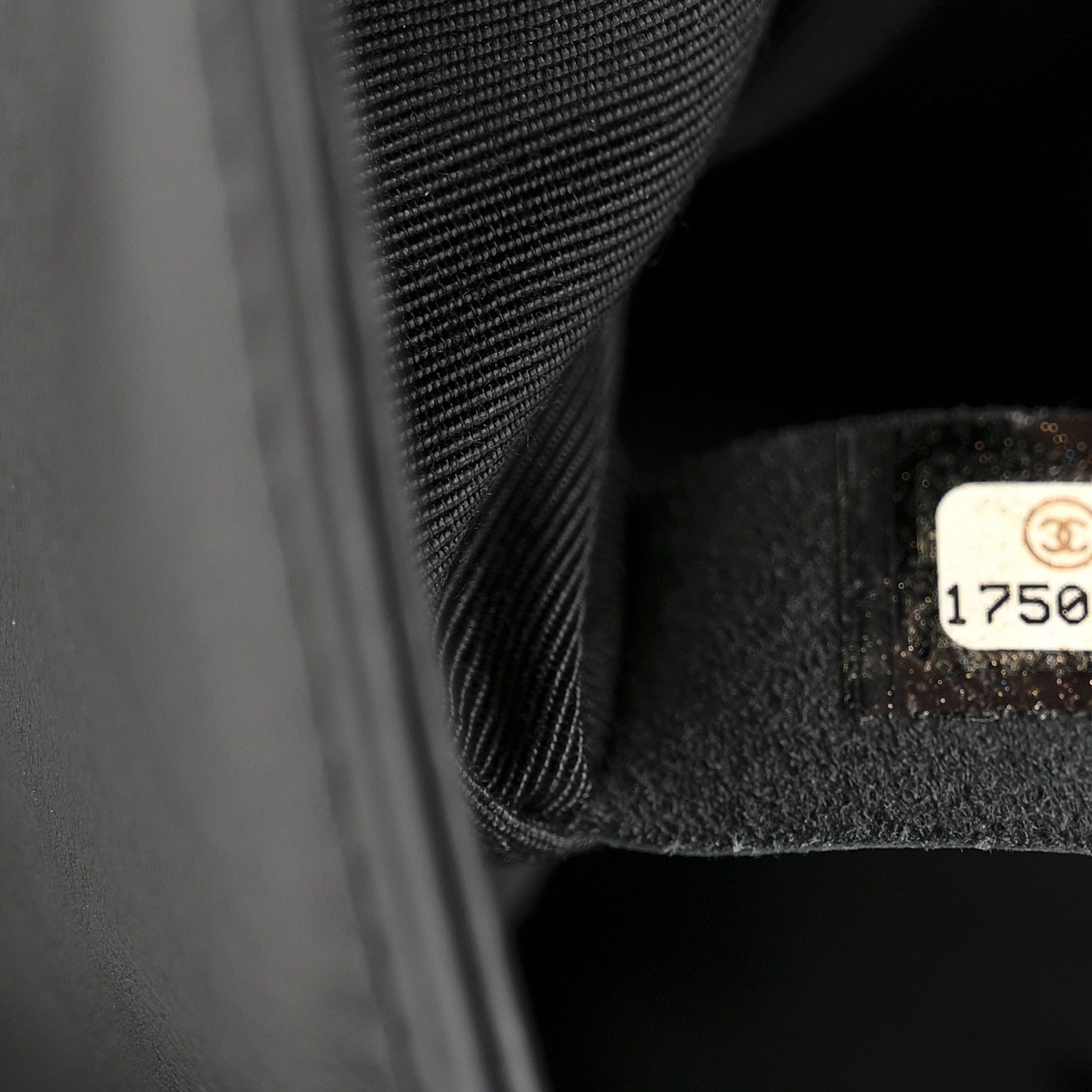 Glitter Glazed Calfskin Medium Boy Flap Black