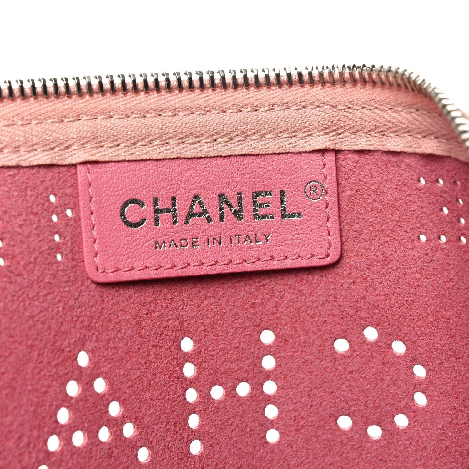 Calfskin Eyelets Clutch Pink