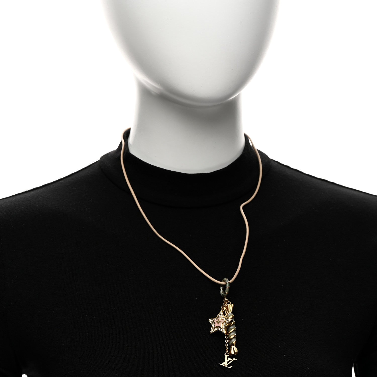 Crystal Enamel Candy Star Charm Necklace Gold Multicolor