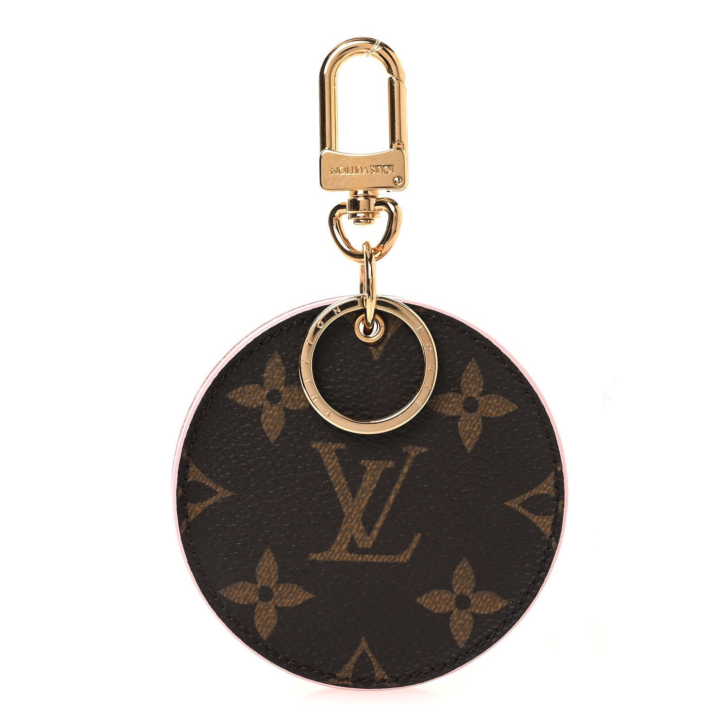 Monogram LV Mirror Bag Charm Key Holder Rose Ballerine
