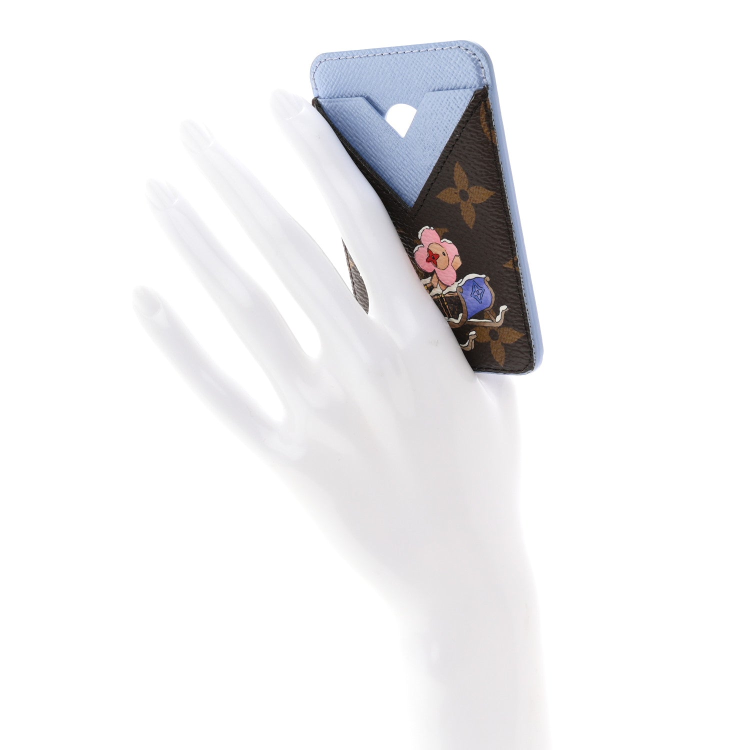 Monogram Magnet Vivienne Card Holder Blue Frost