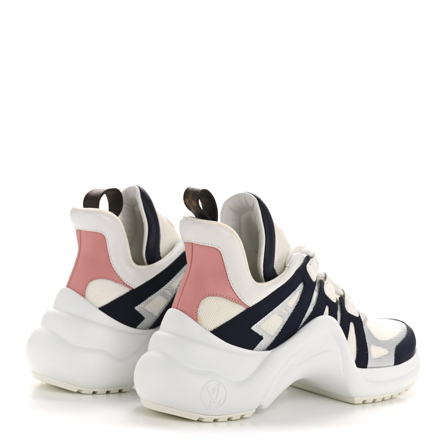 Calfskin Technical Nylon LV Archlight Sneaker 40.5 White Blue Pink