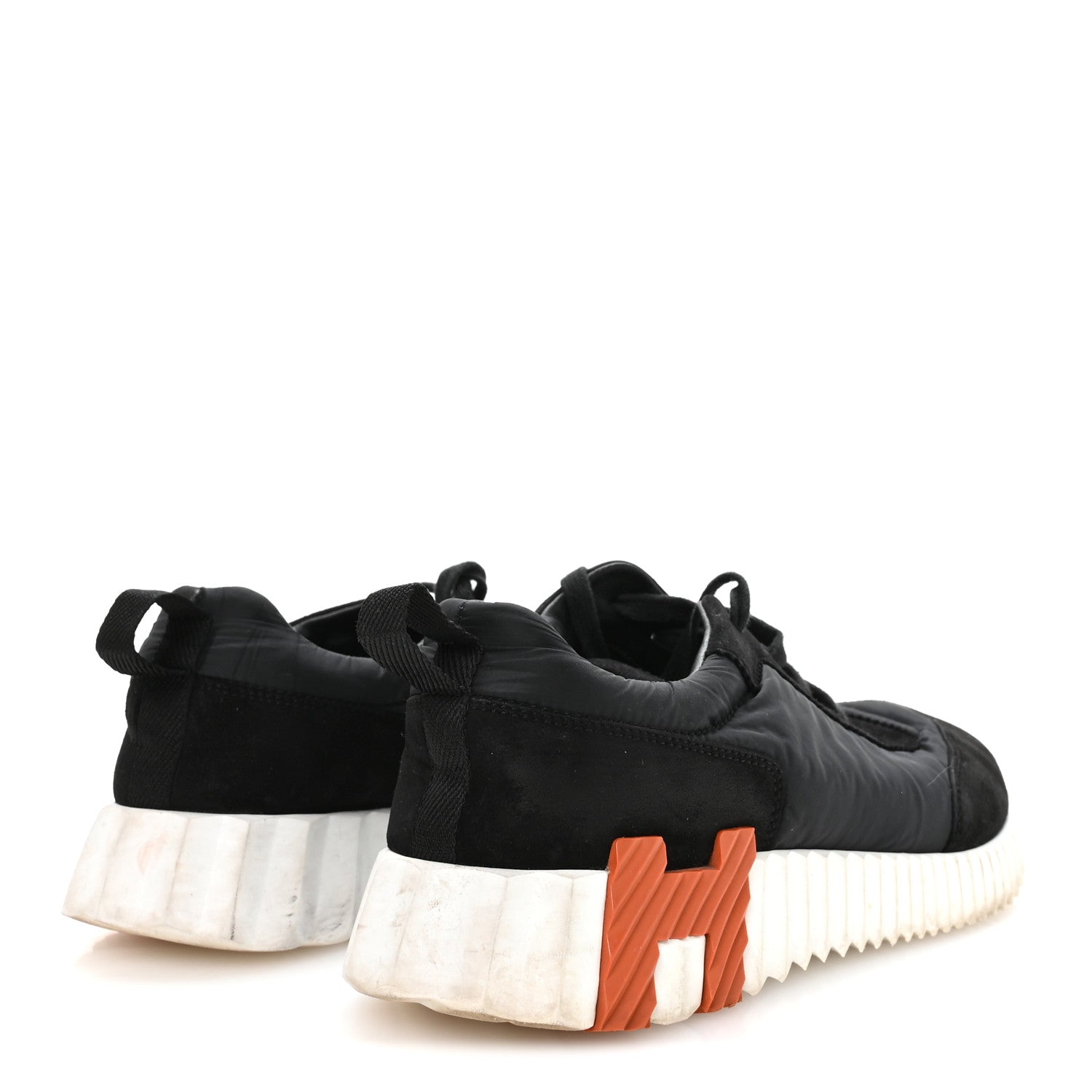 Parachute Fabric Suede Goatskin Womens Bouncing Sneakers 38.5 Black
