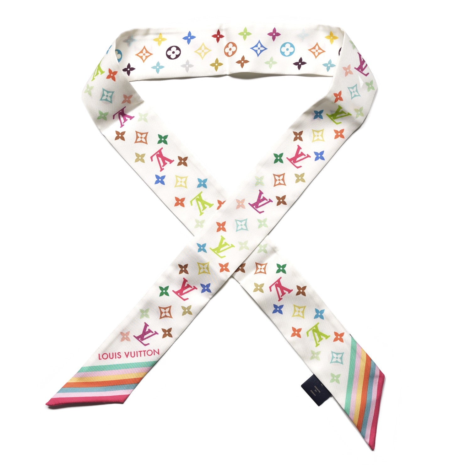 LV X TM Silk Monogram Multicolor BB Bandeau White