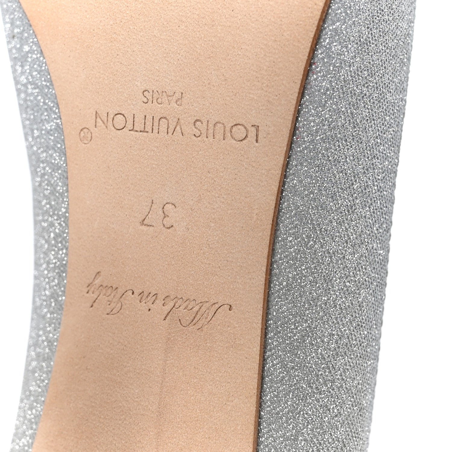 Glitter Fabric Blossom Pumps 37 Silver