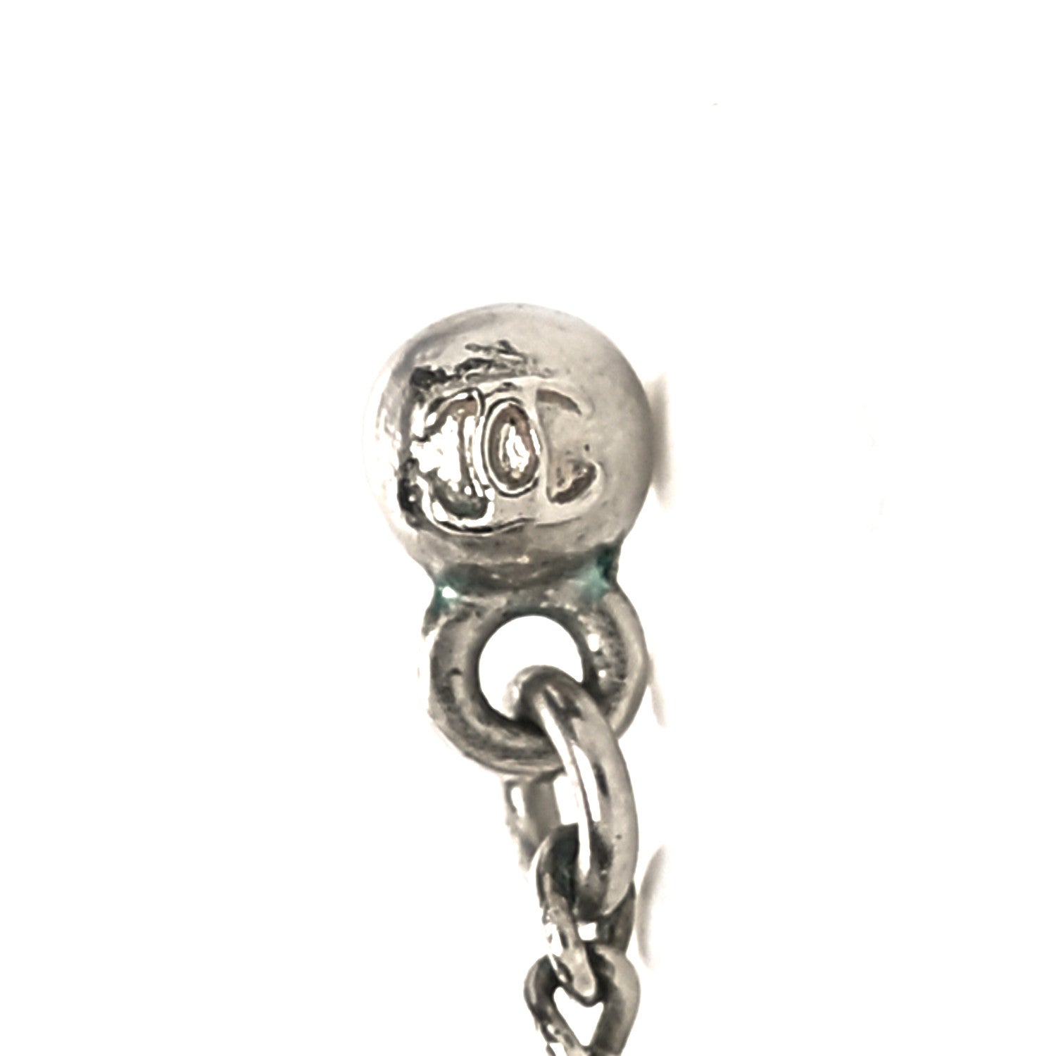 Crystal Baguette CC Drop Earrings Silver
