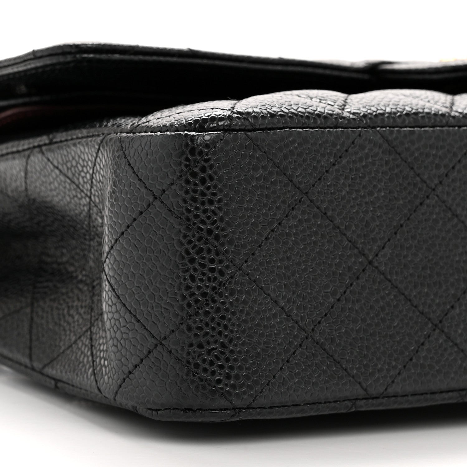 Caviar Quilted Medium Double Flap Black