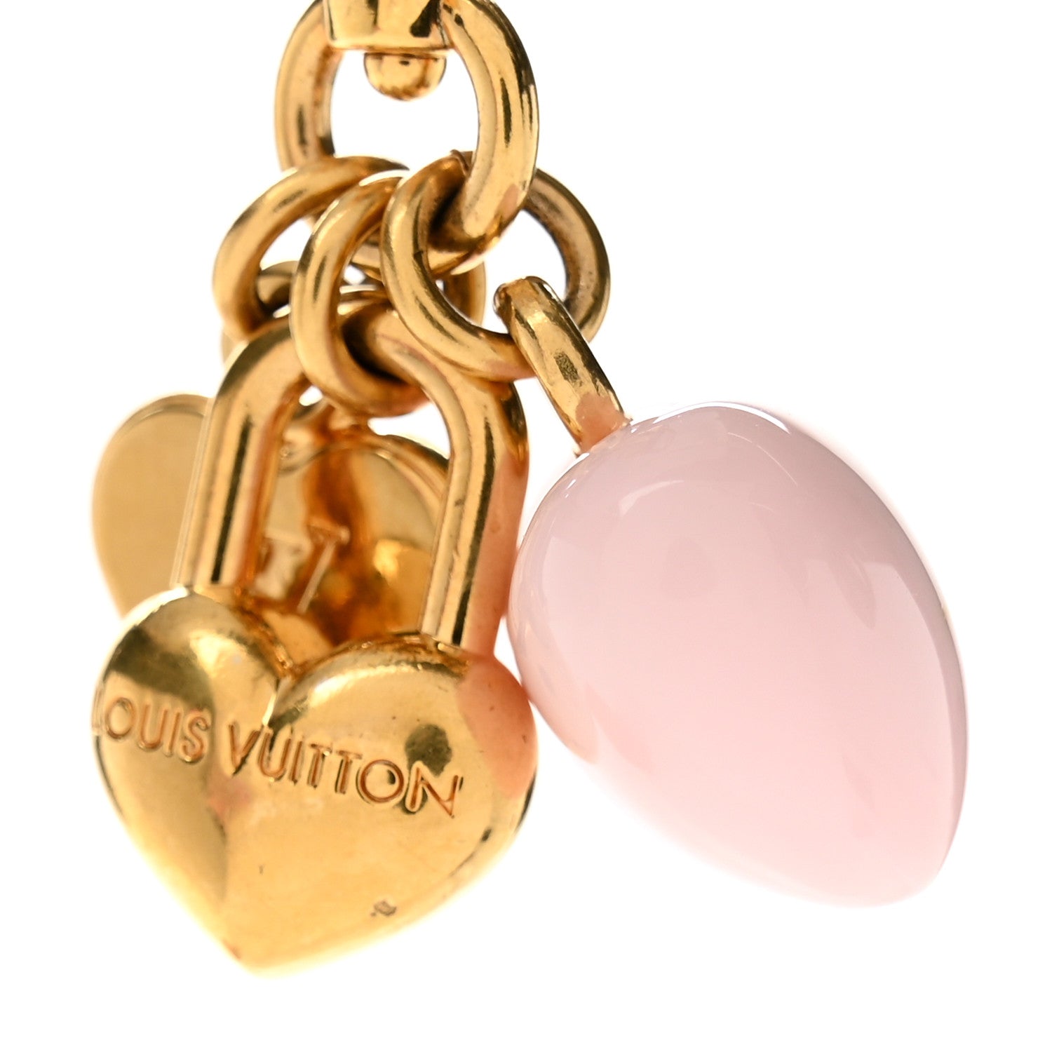 Micro Charms LV Heart Bag Charm Key Holder Gold