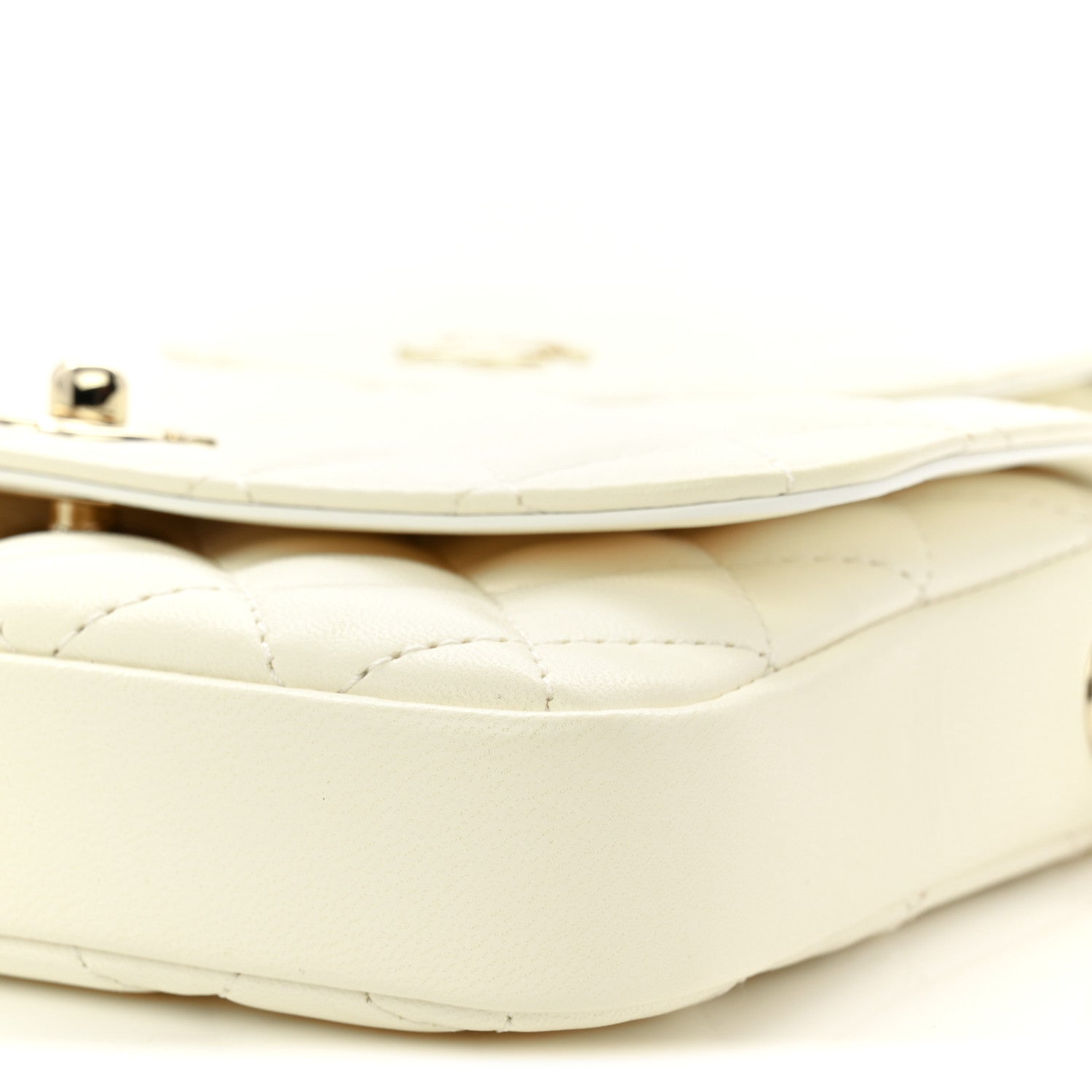 Lambskin Quilted Side Packs White