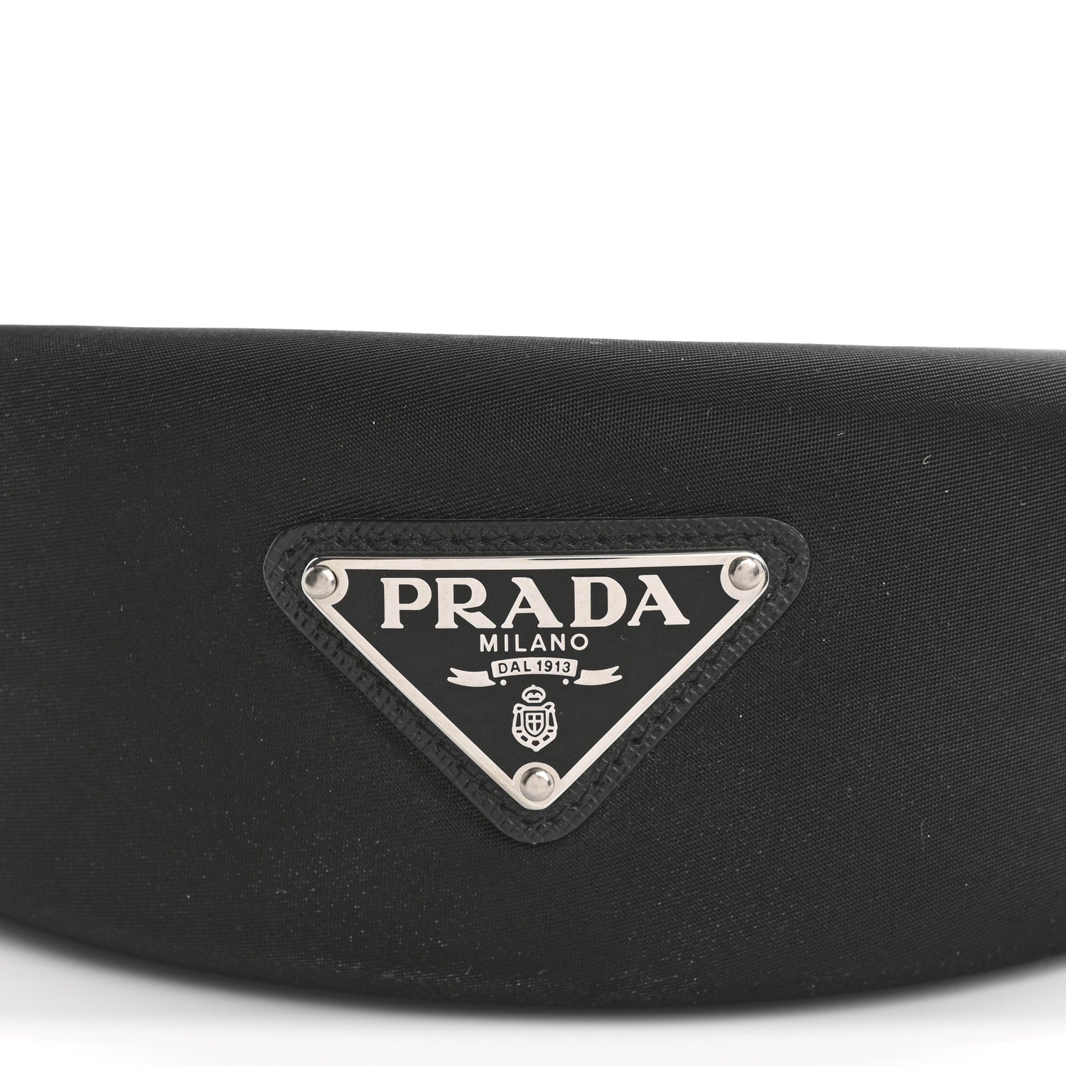 Re-Nylon Metal Triangle Logo Headband Black