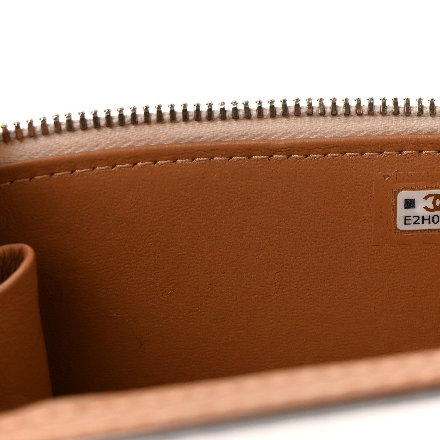 Lambskin Quilted Top Handle Mini Vanity Case With Chain Beige