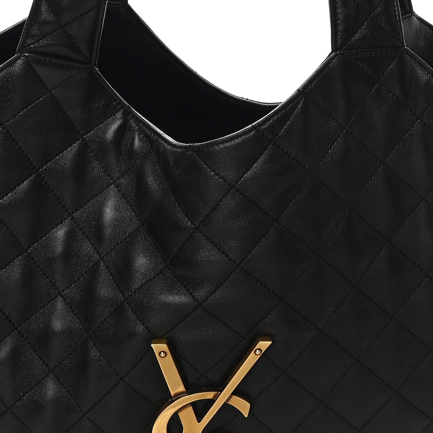 Lambskin Quilted Maxi Icare Shopping Tote Black