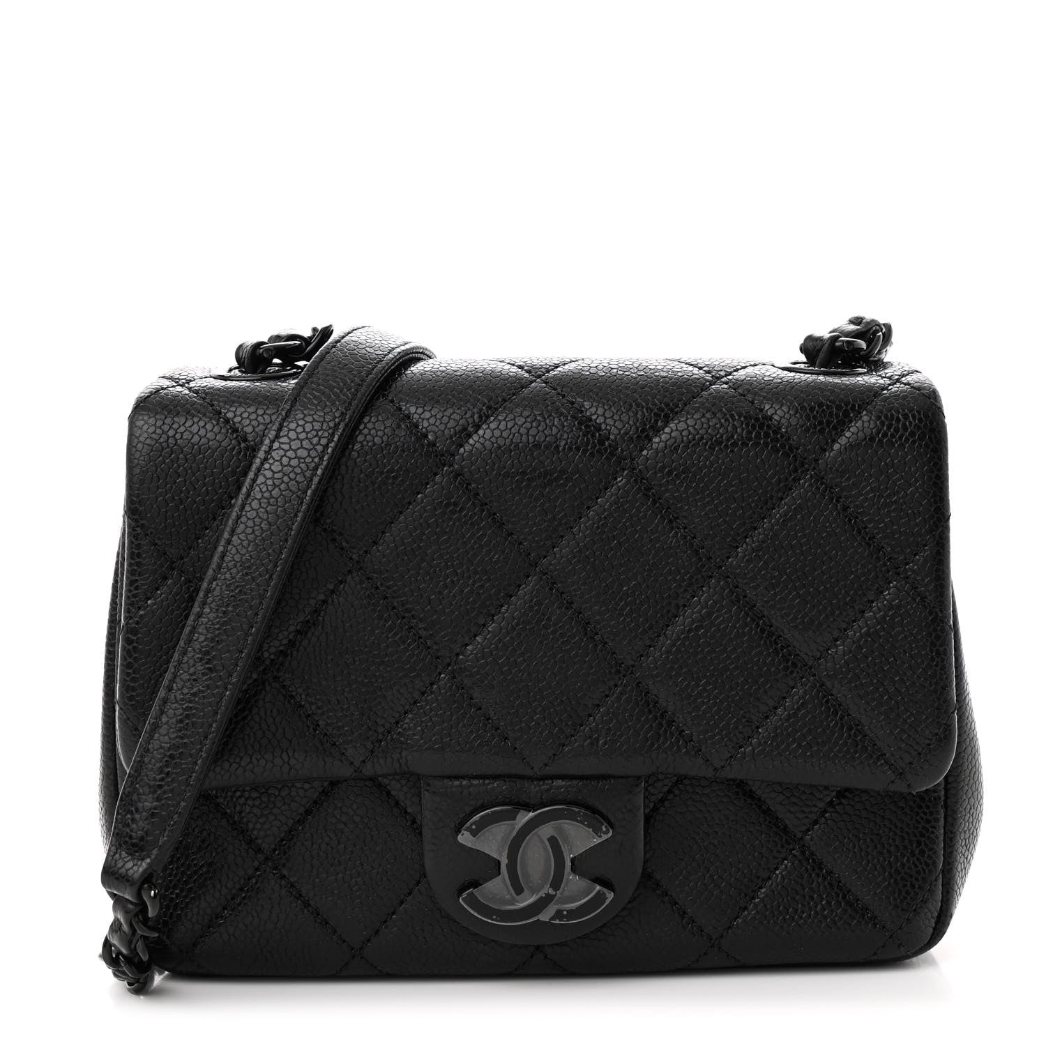 Caviar Quilted Incognito Mini Square Flap Black