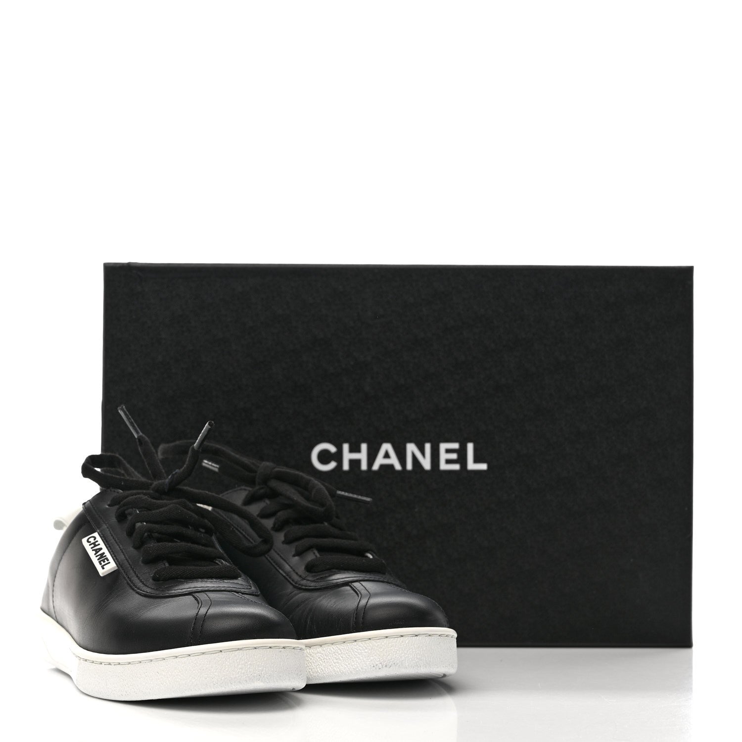 Calfskin CC Womens Sneakers 36 Black